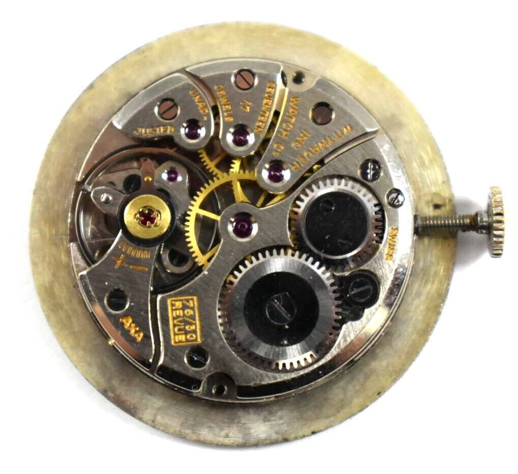 Vintage Wittnauer Manual Wind 17J Revue 76/3G Wrist Watch Movement lot.rh