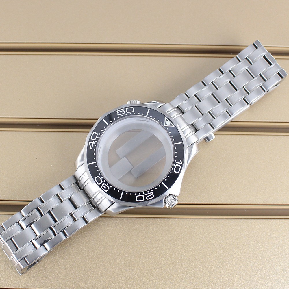 41mm Pilot Watch Case Classic Silver Sapphire For Seiko NH35 Automatic Movement