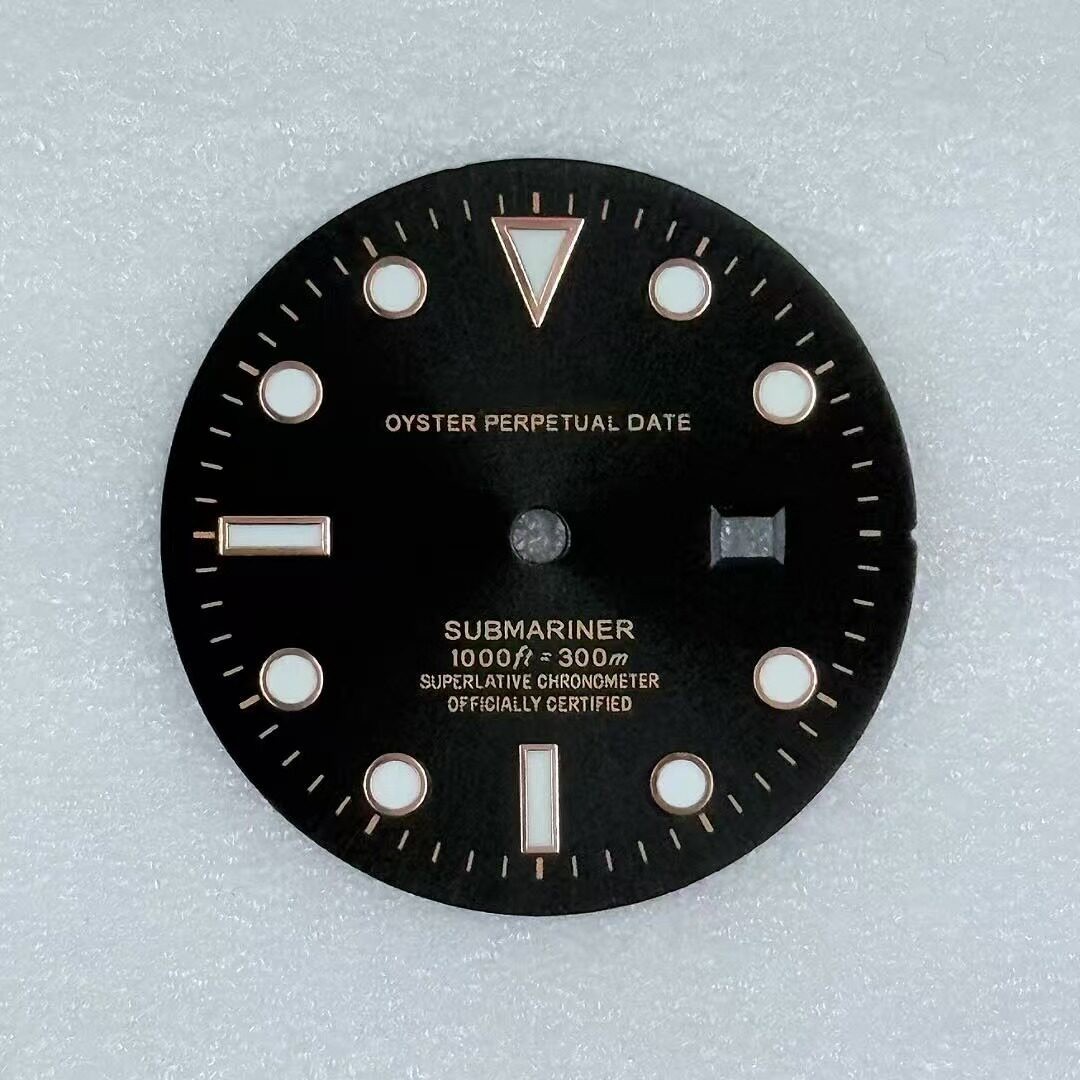 24.5mm SUB Women’s Watch Dial Green Luminous for NH05 Movement Watch Parts