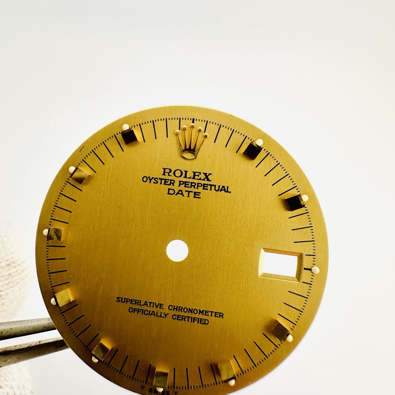 Auth. Rolex Champagne Doorstop Markers Tritium Dial 34mm Date 15053 15233 15058