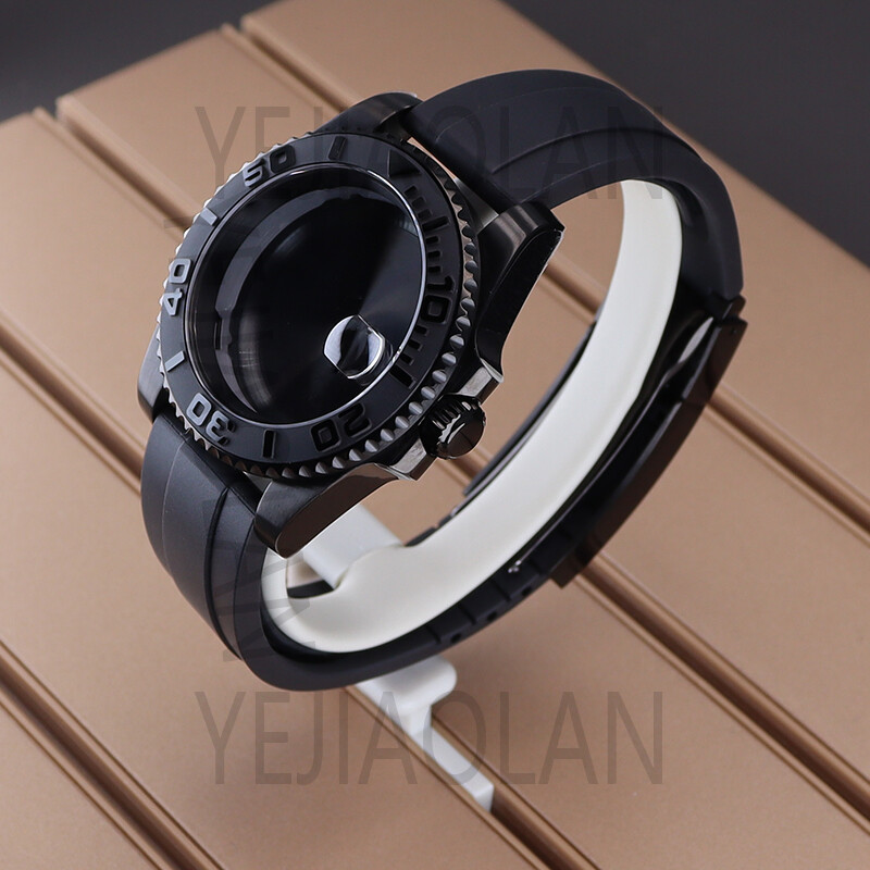 40mm black submarine Watch Cases Strap sapphire Ceramic Bezel For Seiko Nh35 36
