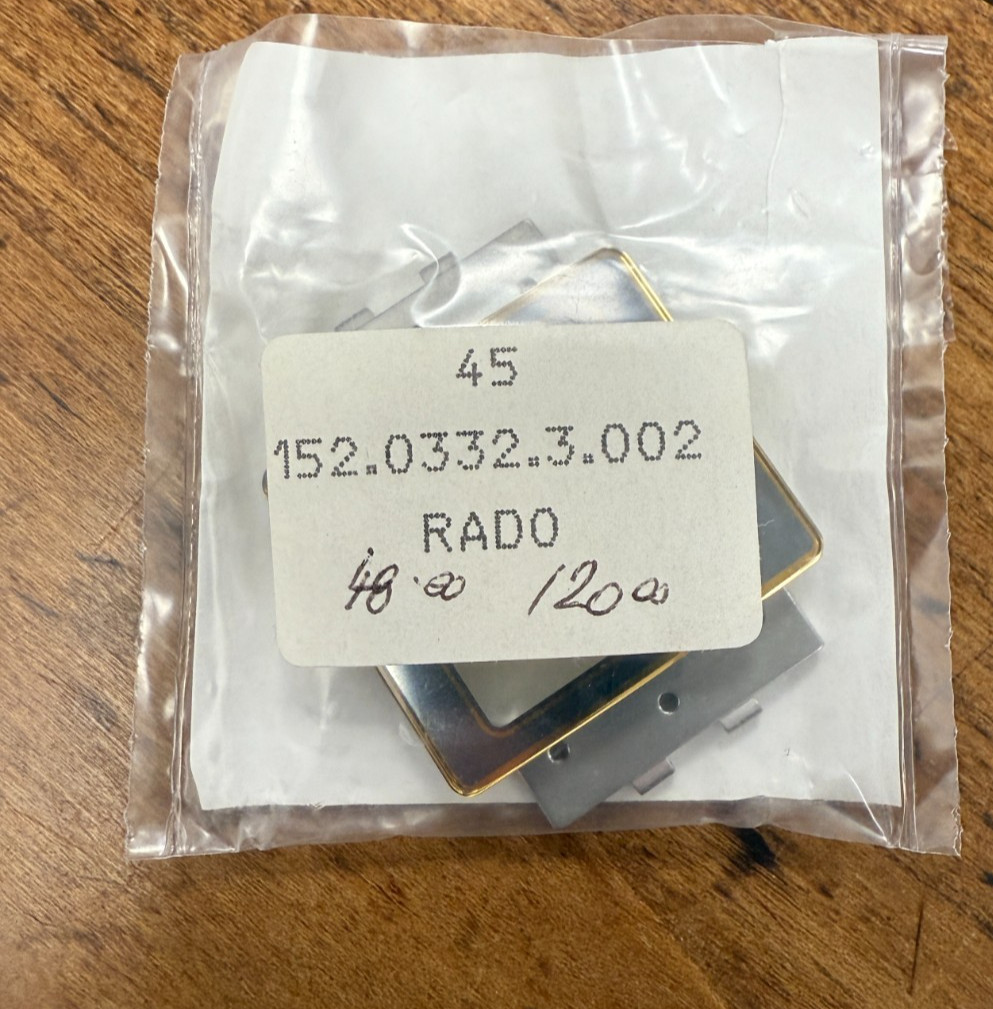 Genuine New Rado Crystal Black & Gold W/ Gasket 25x28mm 152.0332.3.002