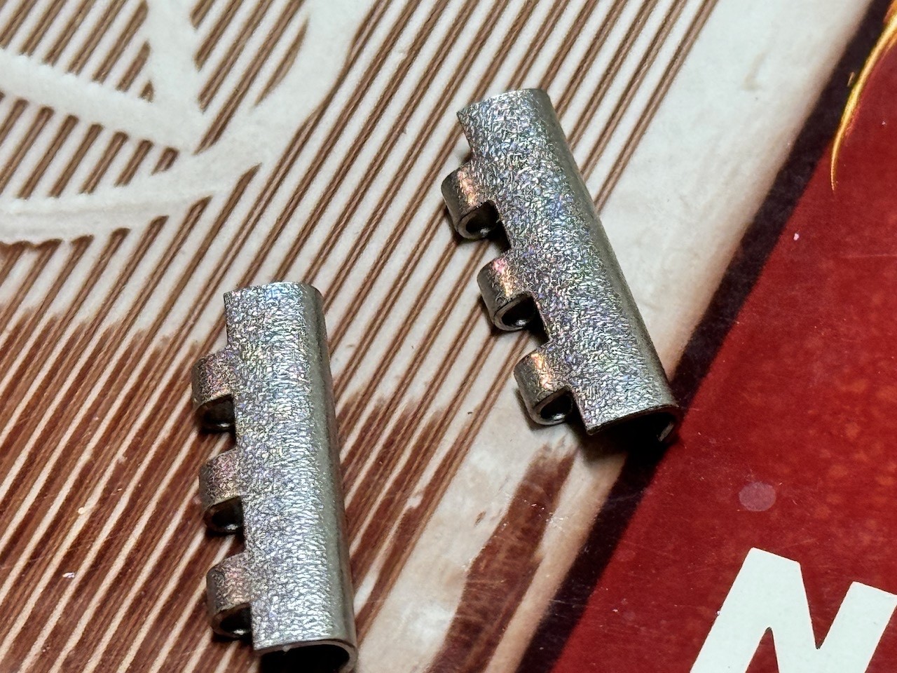 Satin steel 18mm end pieces for 7-row NSA band rare NSA bracelet 1960s NOS parts