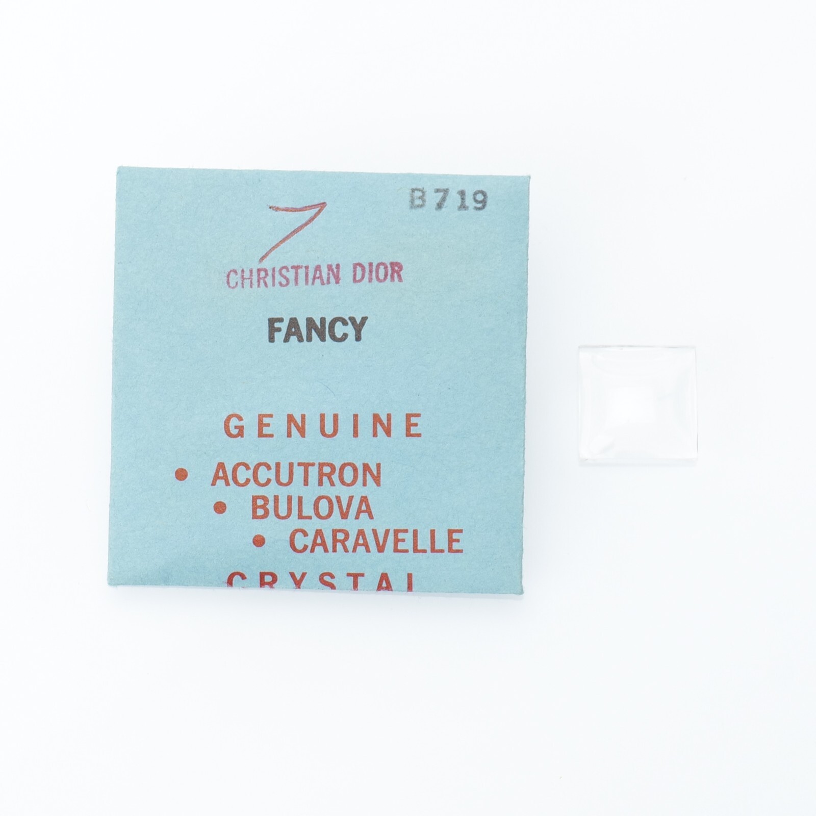 NOS Original Genuine Bulova B719 Crystal 13.0mm x 13.0mm Watch Part (C1D14)