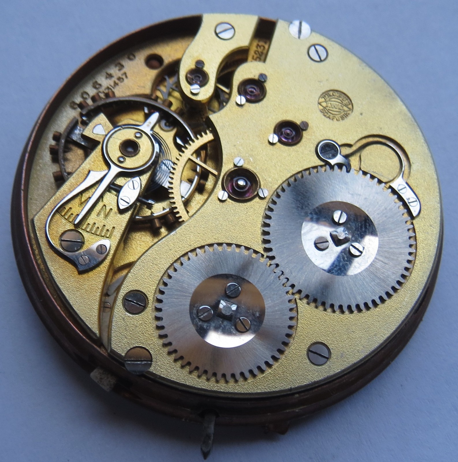 International Watch Co. chronometer pocket watch movement & enamel dial