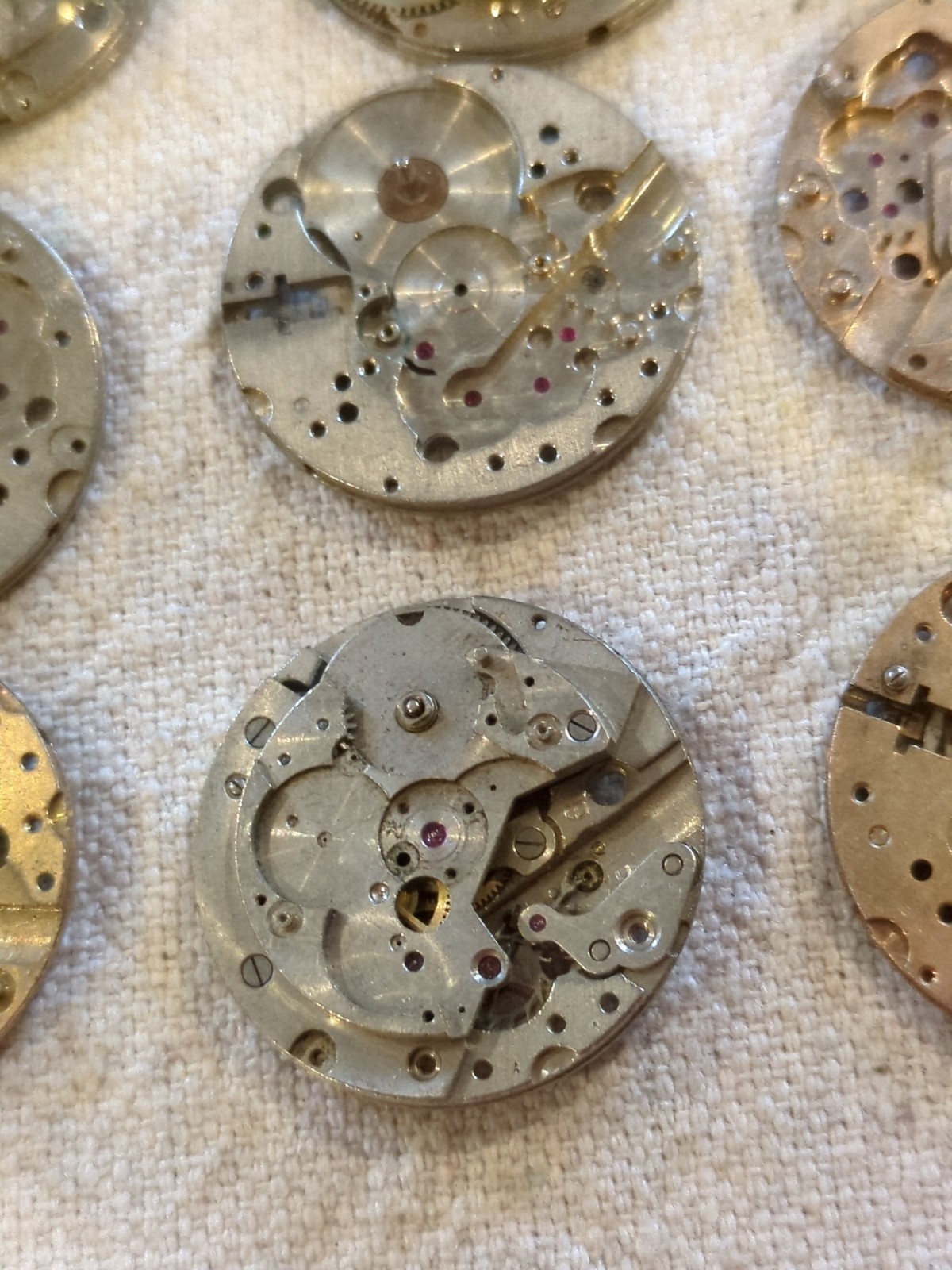 Lot Of 21 Assorted USA DRP Vintage Watch Movement Parts For Repair. See Pictures