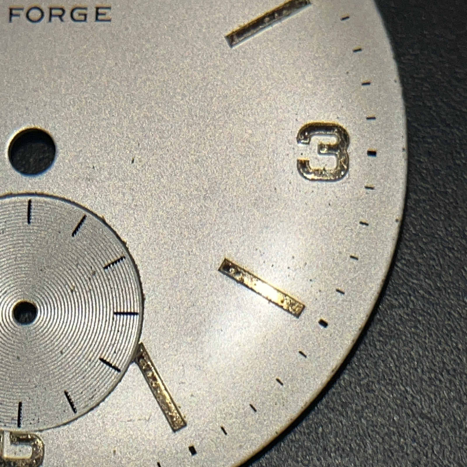 VTG La Forge Watch Dial with Sub -Seconds Swiss Made for Parts Repair