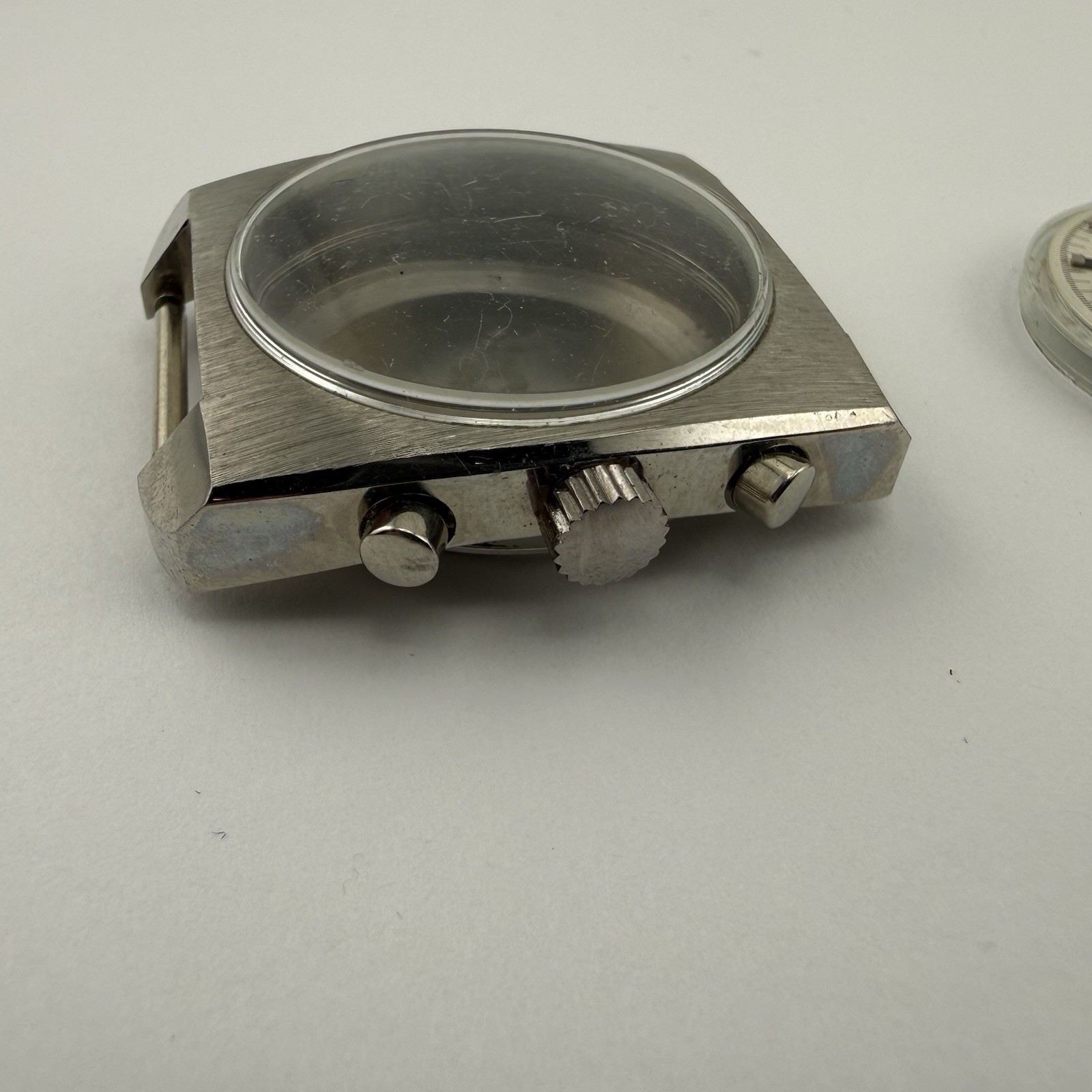 NOS Croton Chronograph Watch Case Stainless Steel Original Dial – Landeron 248