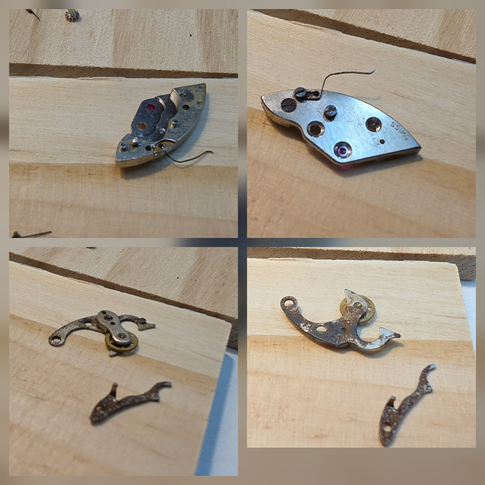 Lot Of Zodiac Cal 50/Landeron 248 Chrono Movement Parts-Balance Wheel, Bridges..