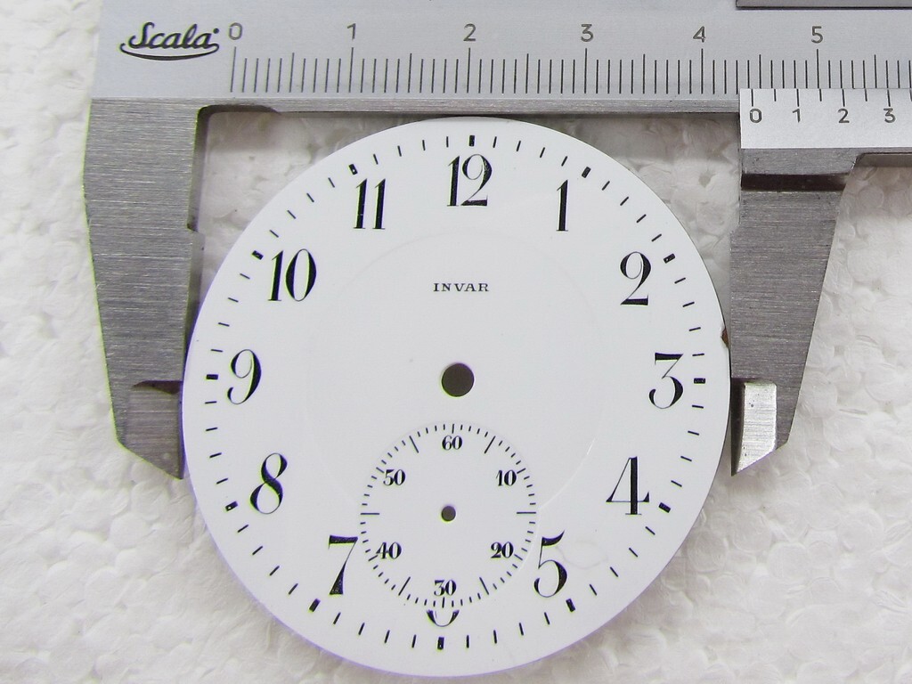 Invar Antique Swiss Original Porcelain Dial Watch-face 44,2 mm for Pocket Watch