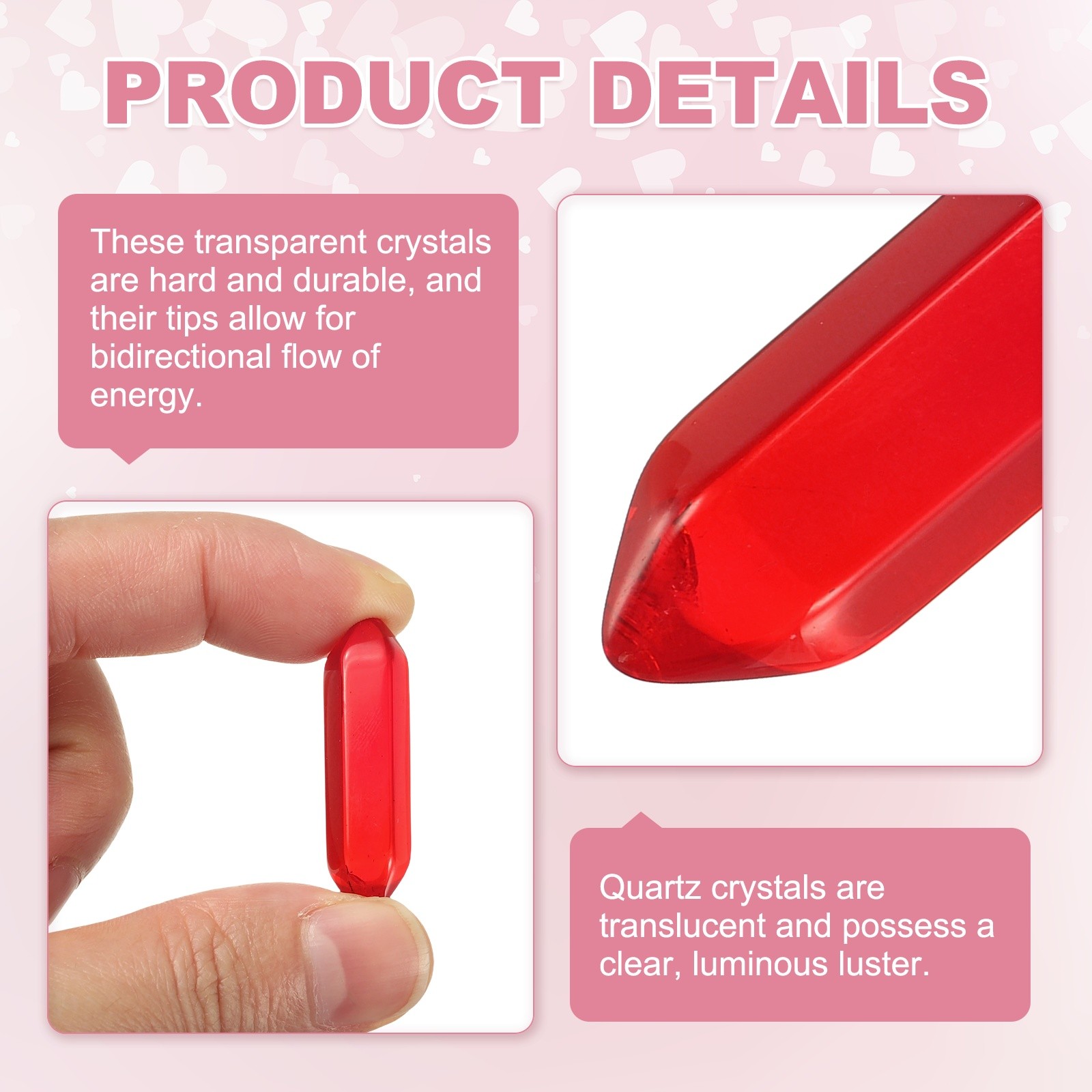 10 Pack Red Quartz Crystals, Polished Crystals Bulk