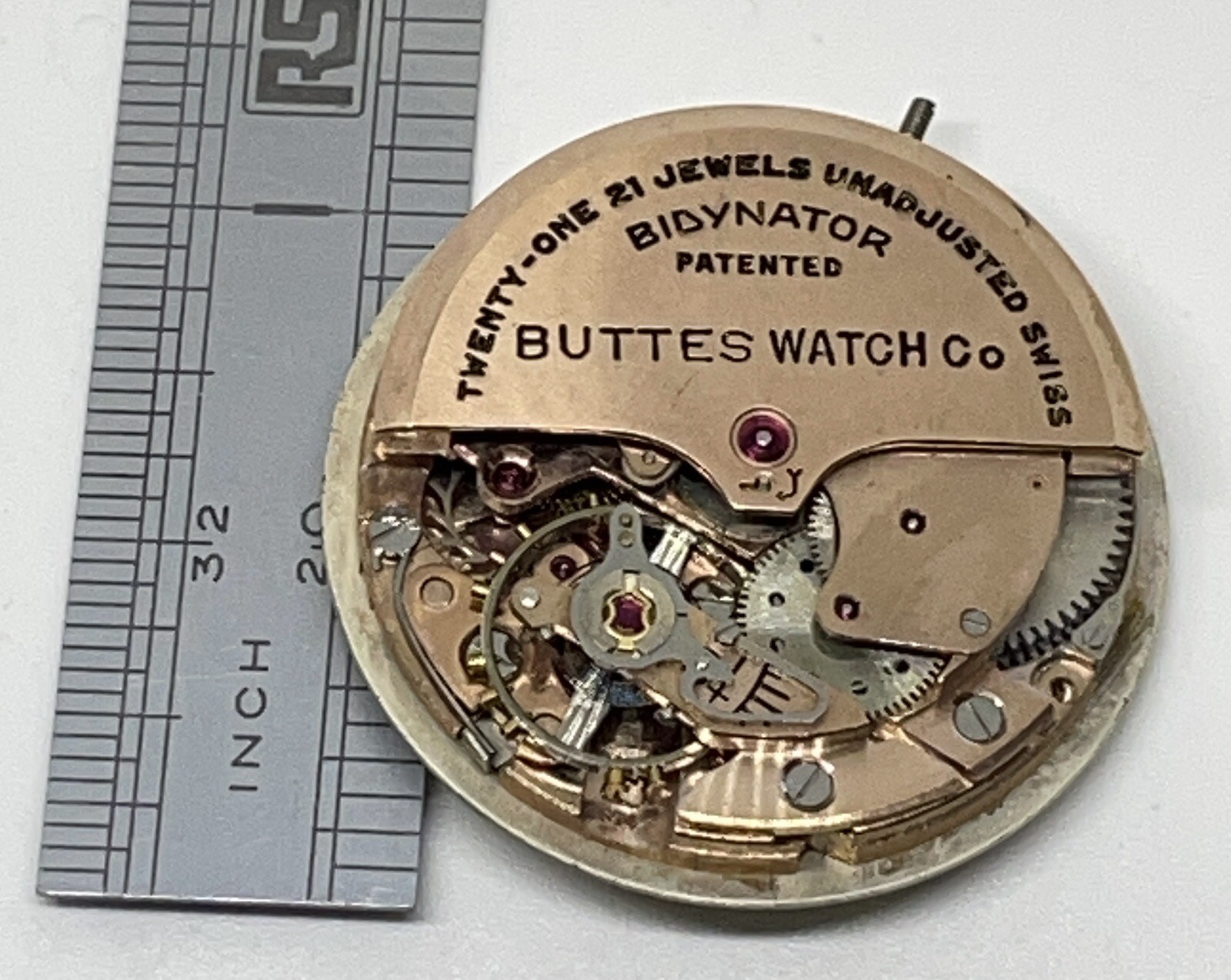 BWC AUTOMATIC MOVEMENT/BUTTES WATCH CO 21 Jewels Incabloc Swiss Runs