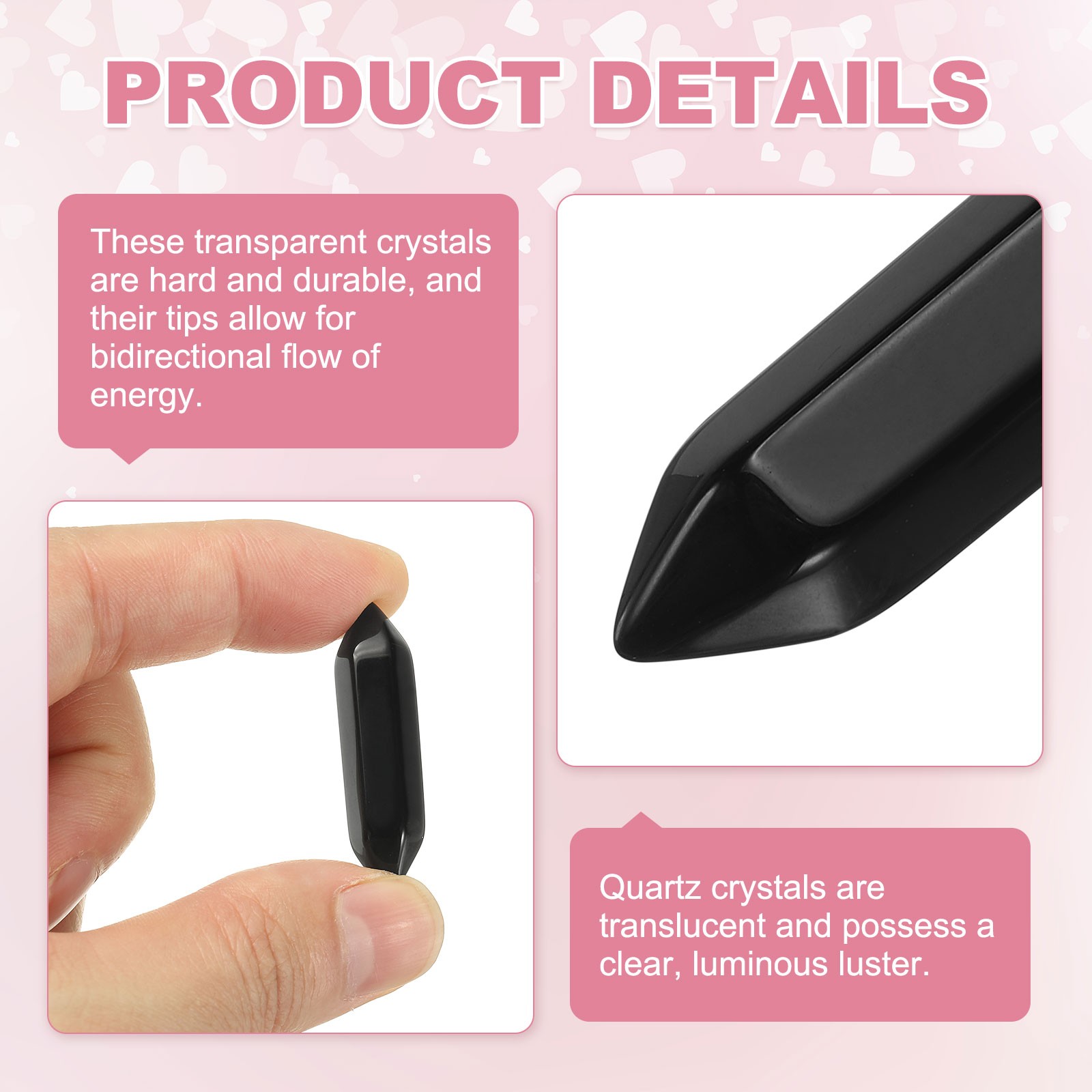 10 Pack Black Quartz Crystals, Polished Crystals Bulk