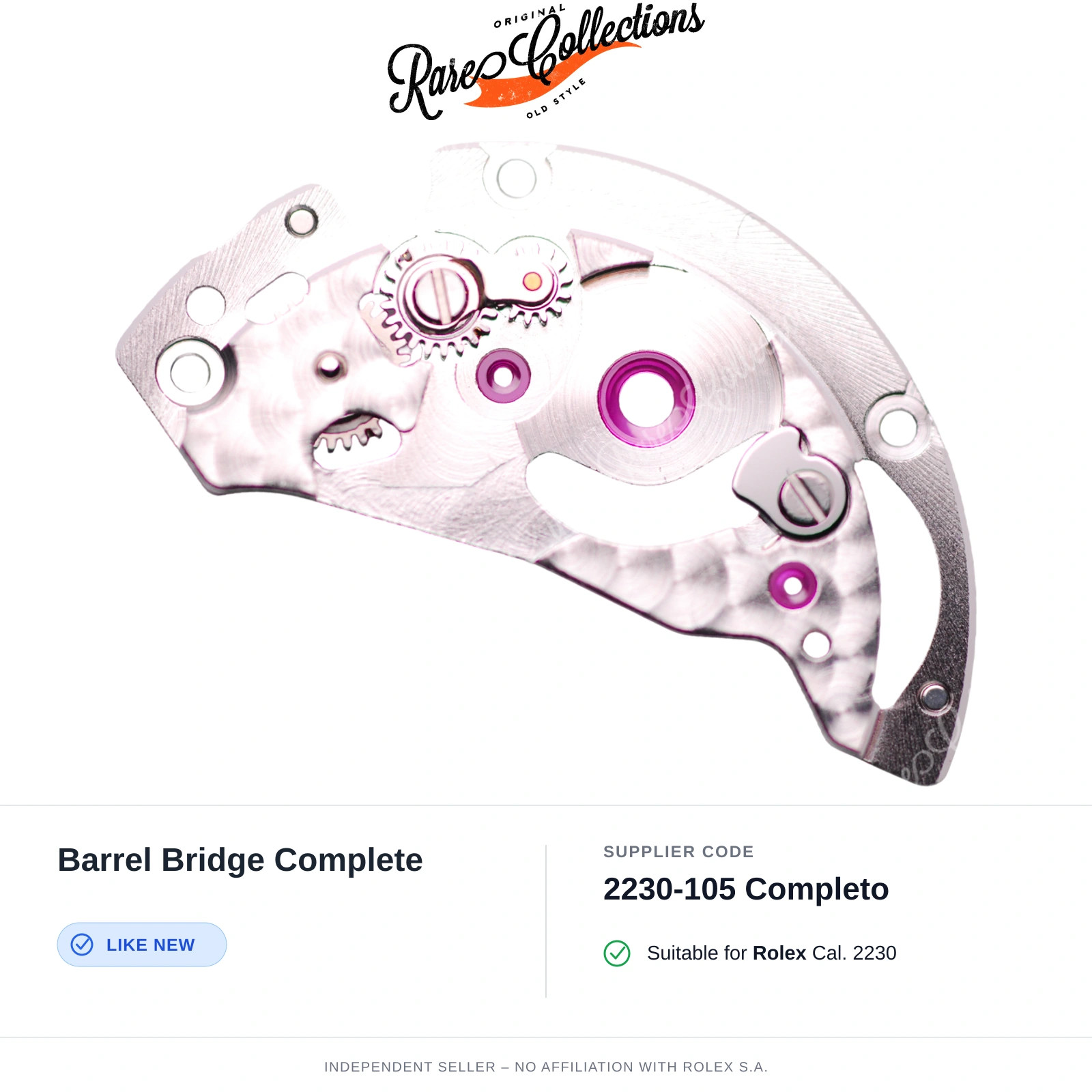 Barrel Bridge Complete for Rolex (cod. 2230-105 Completo) — Excellent Condition