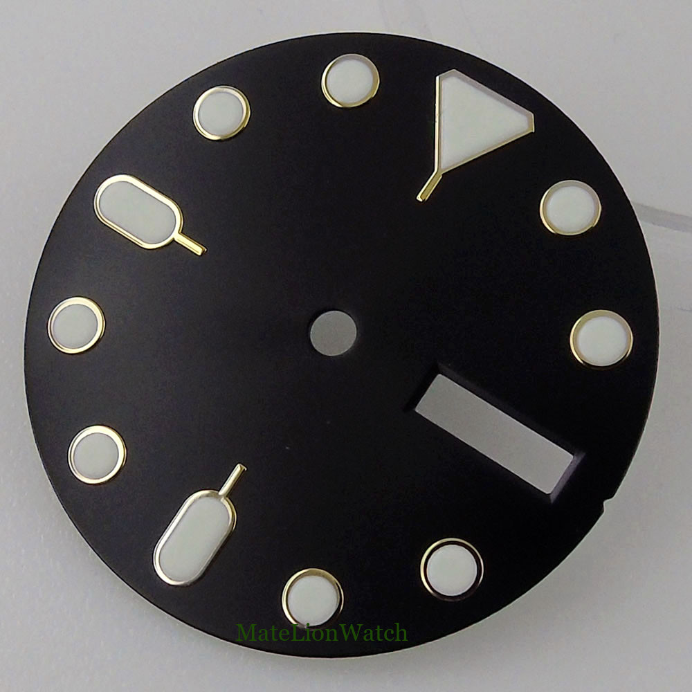 28.5mm Watch Dial Watch Face Fit For NH36/NH36A Automatic Movement Green Lume