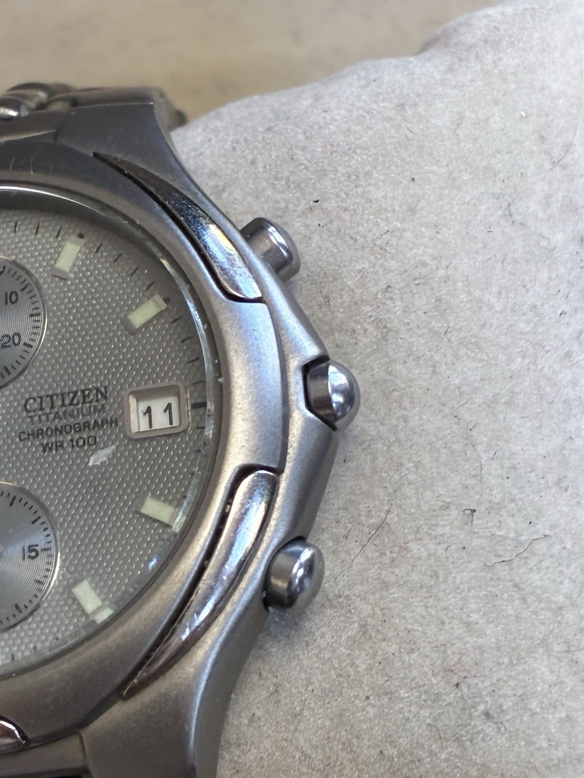 Citizen Watch Men 0510-H26990 Stainless St 100m Chrono Date Quartz NON WORKING