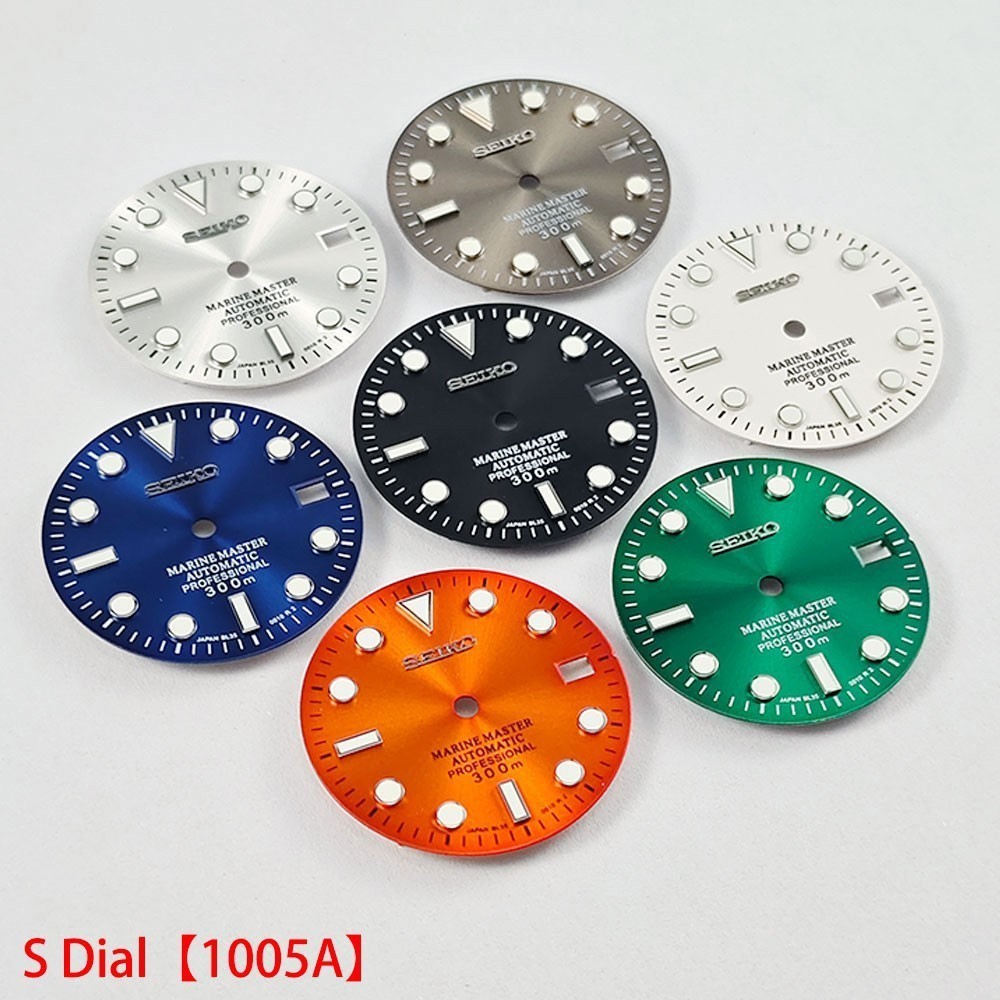28.5mm Seiko Sunburst Watch Dial Green Luminous Fit NH35 NH36 Movement