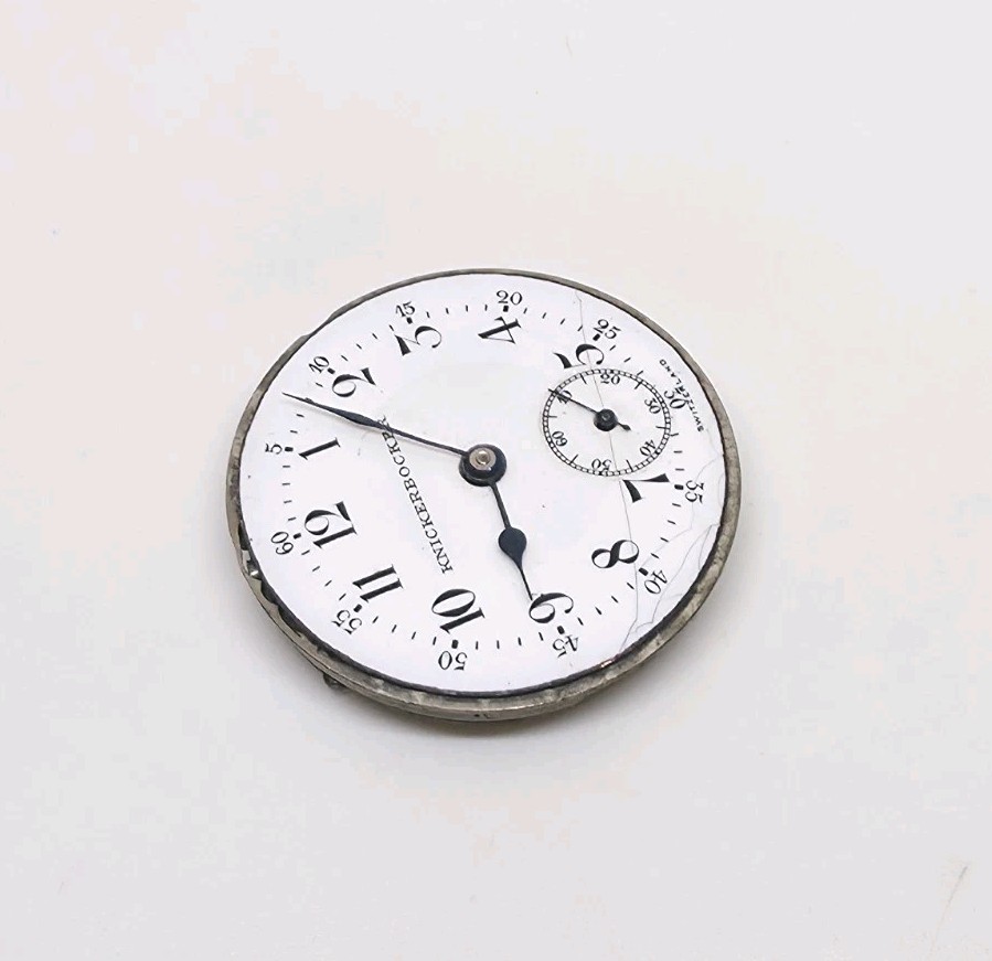 Vtg Knickerbocker A. Calame Fils 7J Mechanical Pocket Watch Movement For Repair