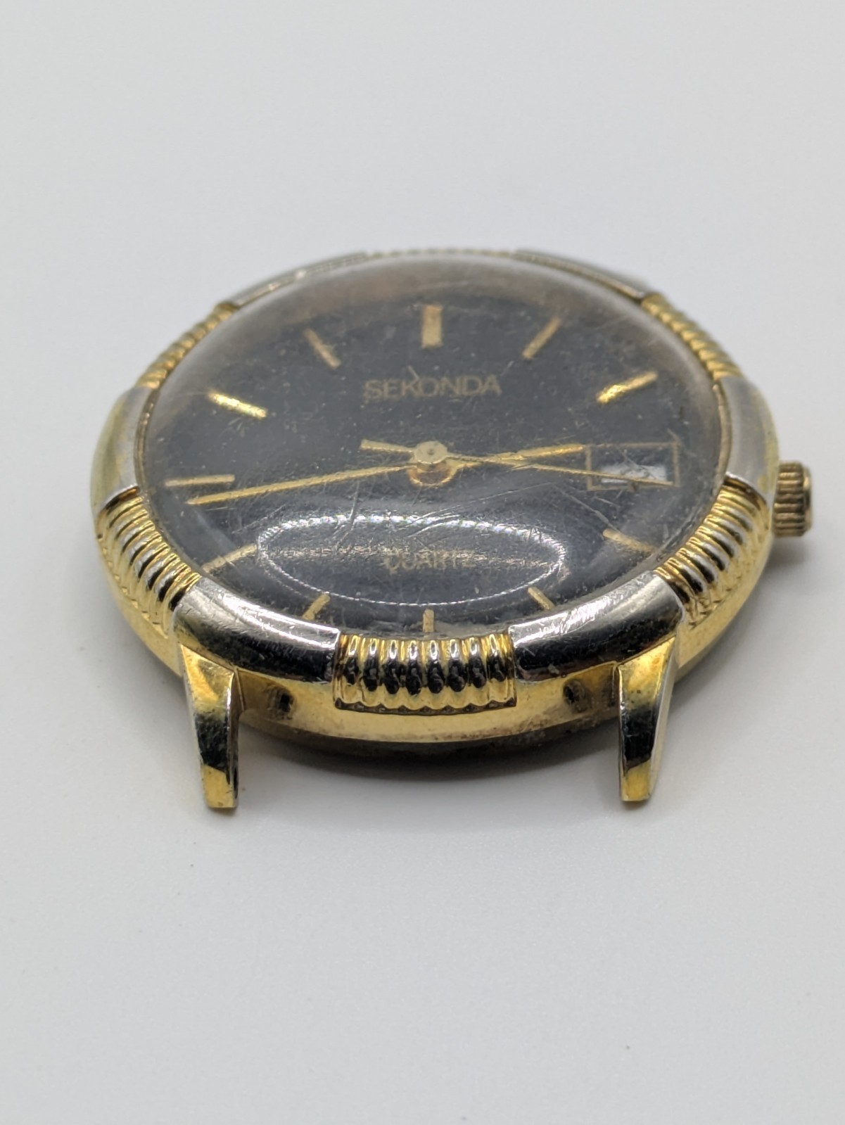 Sekonda HP 6881 Quartz Date Watch Head No Strap Case Back Parts Repair