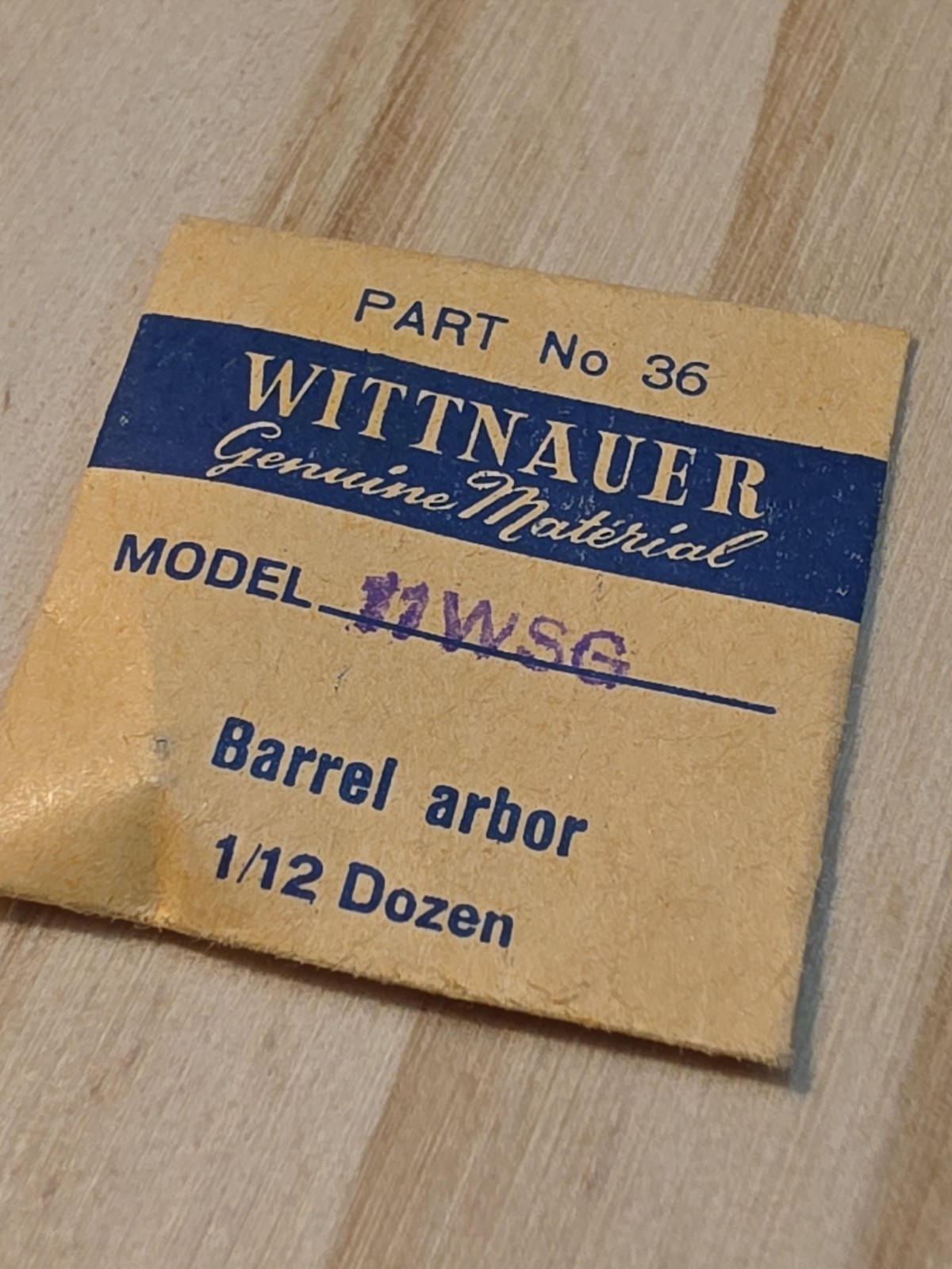 NOS Wittnauer Model 11WSG P/N 36 Barrel Arbor Parts Spares Repairs