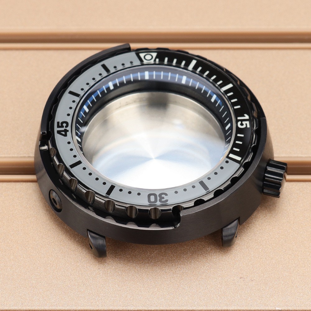 Black 47mm Watch Case Tuna Can Mod For Seiko NH34 NH35 NH36 Movement 28.5mm Dial