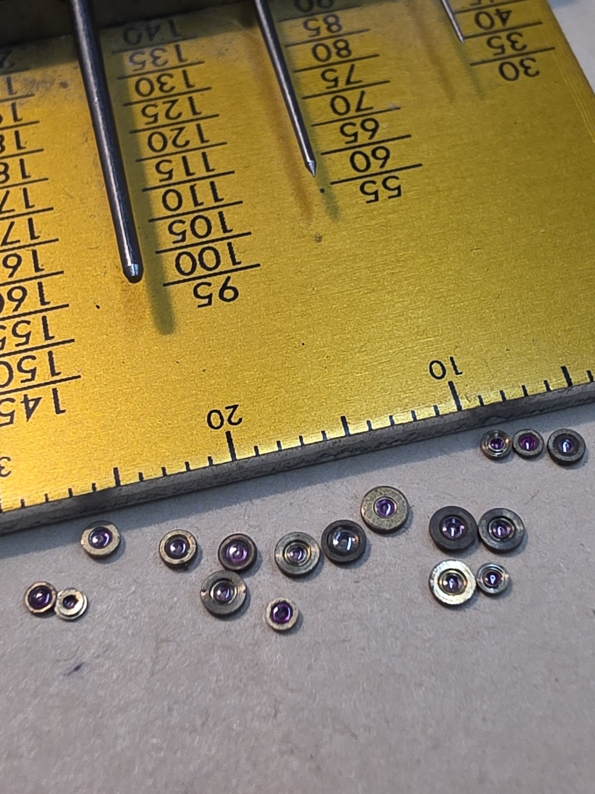 Lot Of 17 Elgin Bracelet Watch Balance Hole Jewels With A Mix Of Sizes