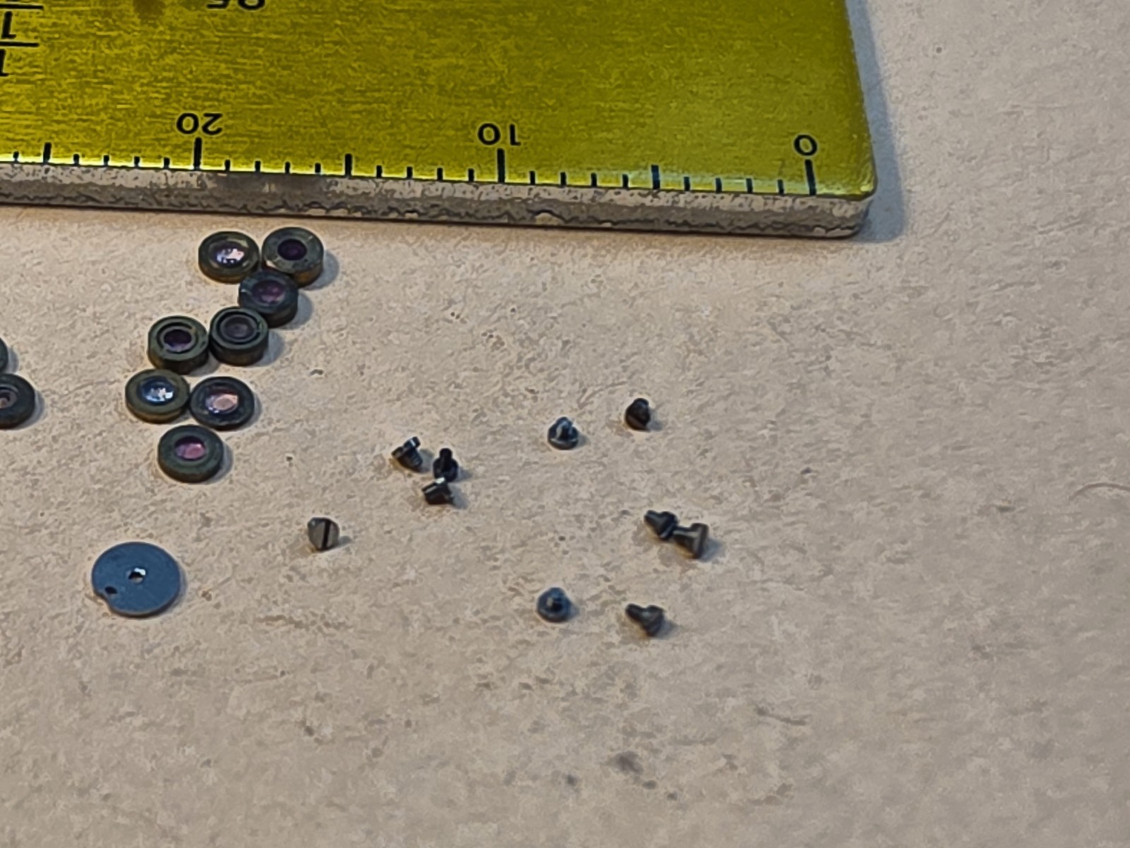 Lot Of NOS Elgin Mixed 0s-3/0, & 4/0 Pocket Watch Hole & Cap Jewels, Screws