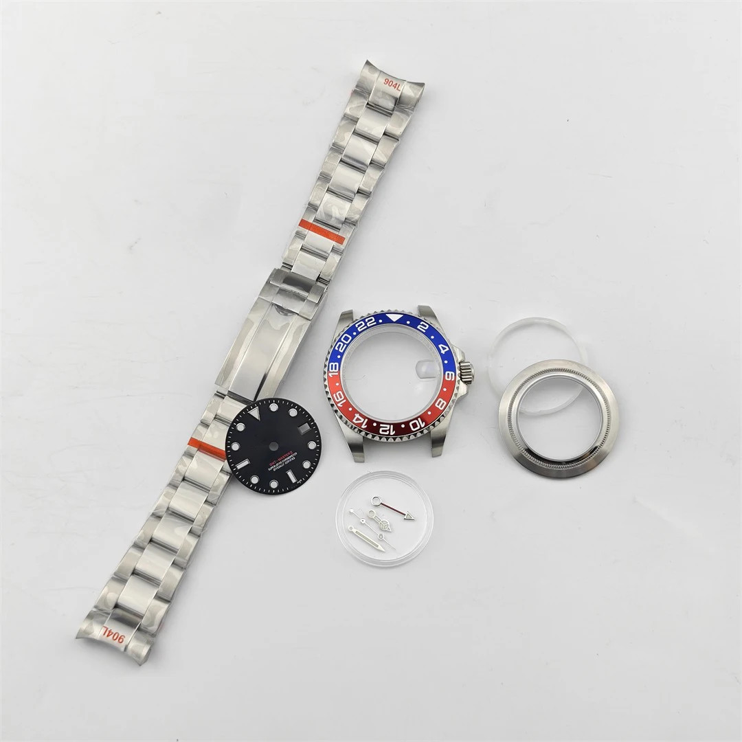 40mm Watch Case Set Sapphire Crystal 28.5mm Dial for NH35 NH34 Movement