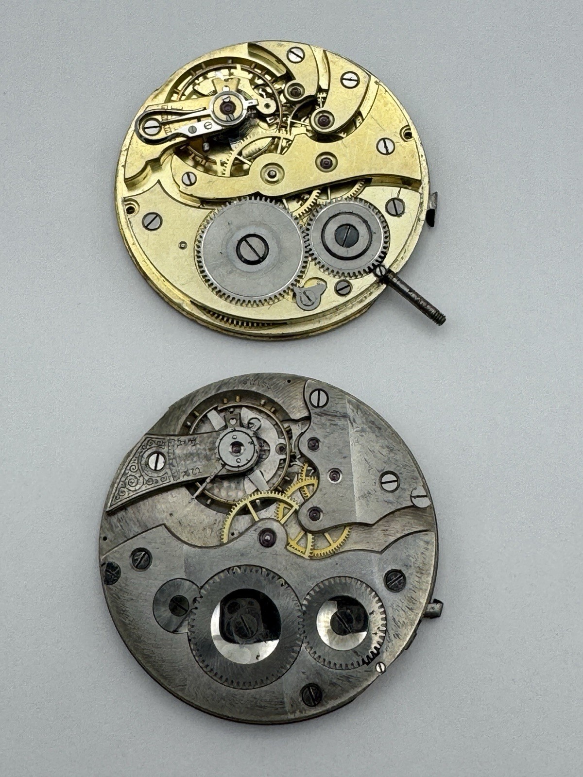 Pair Of High Grade Pocket Watch Movement For Parts Or Repair