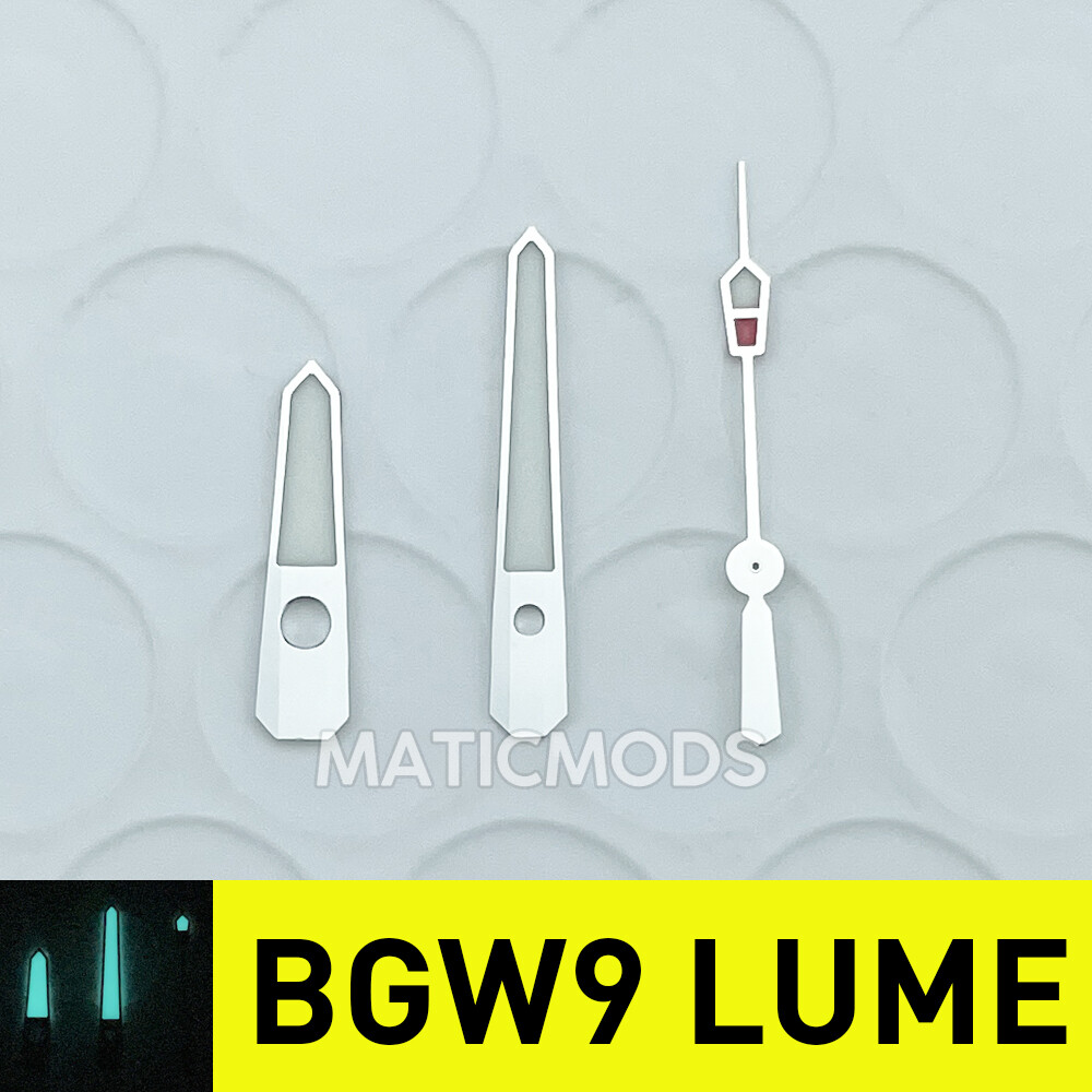 NH35A BGW9 Lume Marine MM300 Master SBDX Silver Watch Hands Set Mod Polished