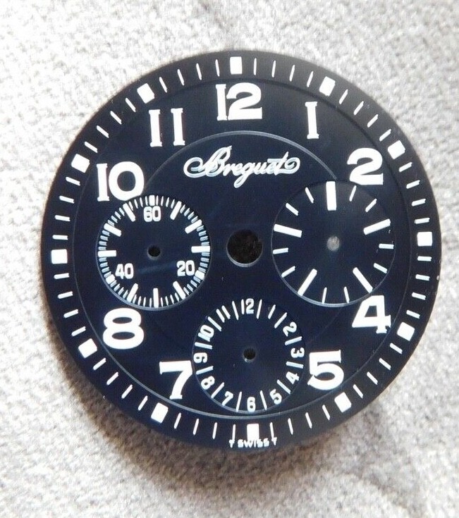 Vintage Breguet Aeronavale Type XX 3800 chrono Dial NOS Original 29,5mm black