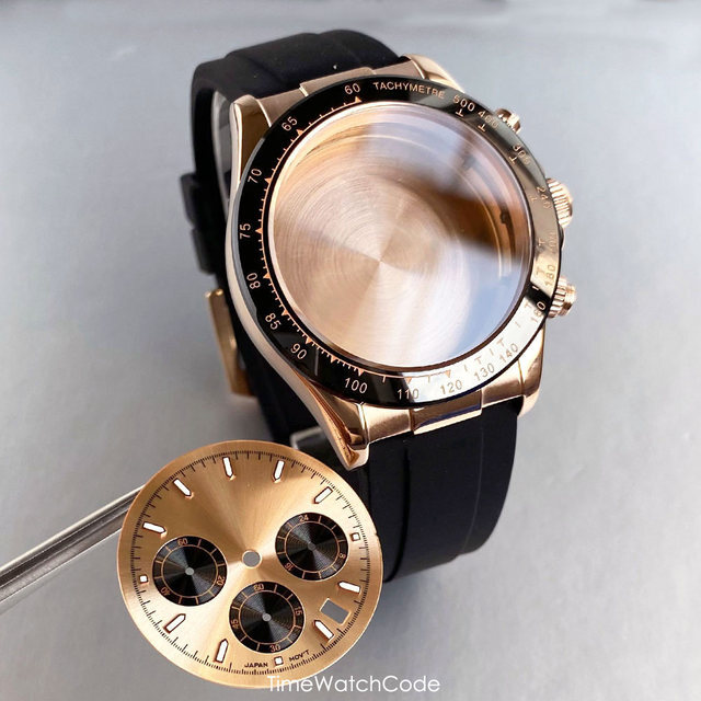 39mm VK63 Watch Case for DAYTONA Men Watch VK64 Movement Sapphire Chronograph