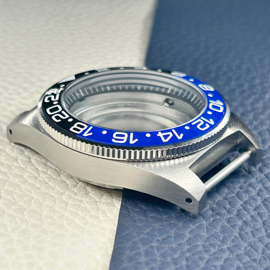 Water Resistance Blue 40mm Watch Case Drilled Lugs Steel Mod Fit NH34 NH35 NH36