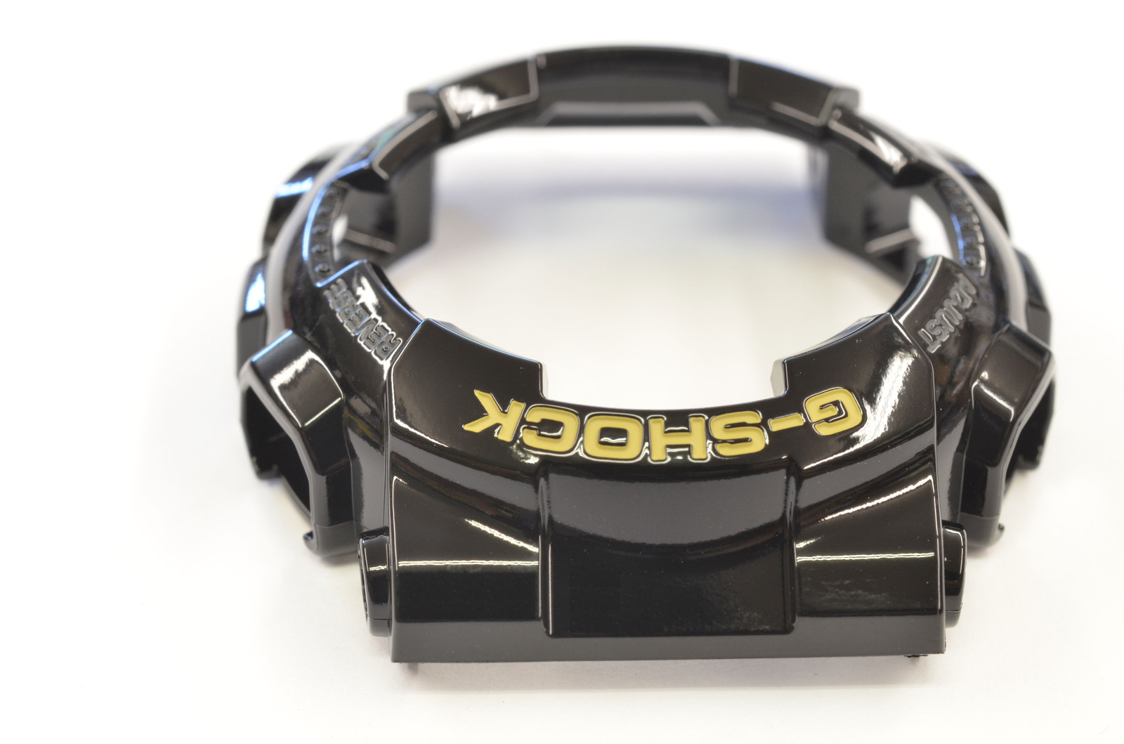 Casio G-Shock Protection GA-110GB Watch Band Bezel Black Shiny Shell Gold Letter