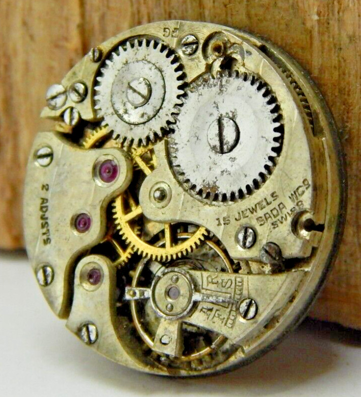 Vintage Sada Annemasse 51482 15 jewel 2 adjustment 12/0s wrist watch movement