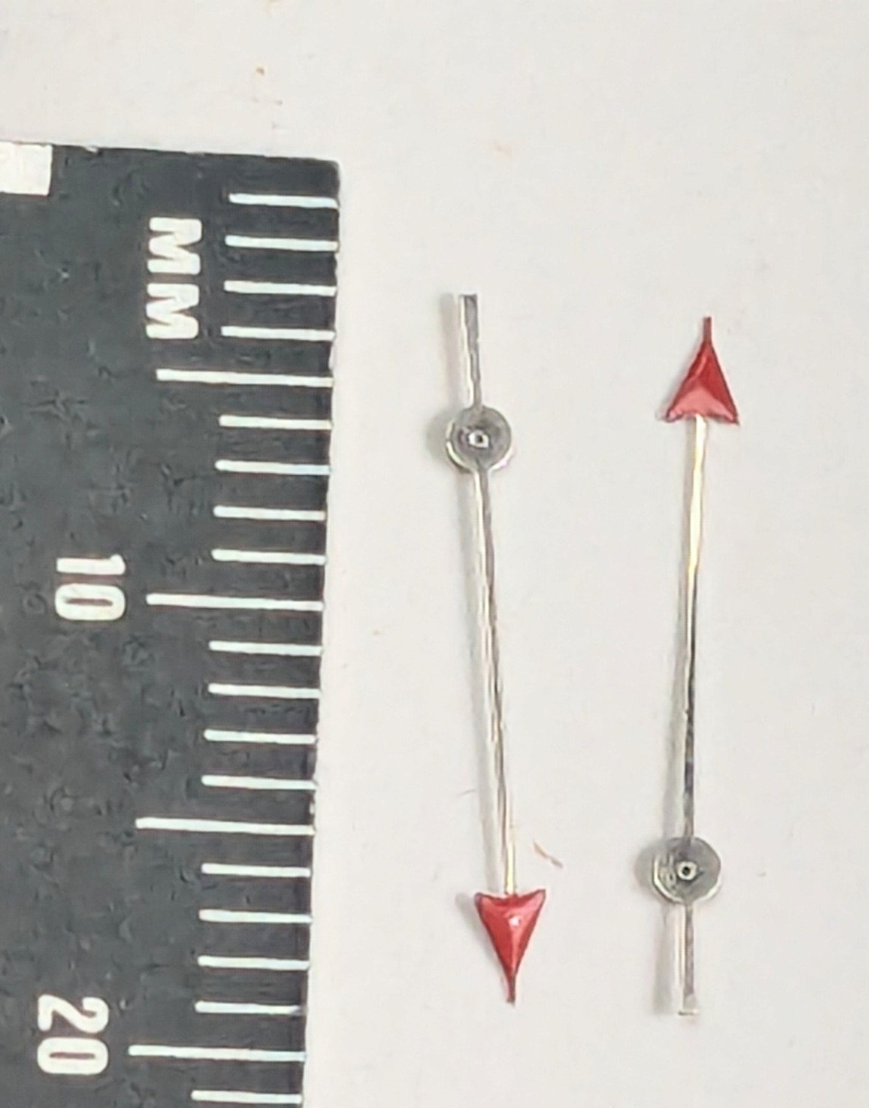 Vintage Watchmakers Estate Red Arrow Center Second Watch Hands Lot Of 2