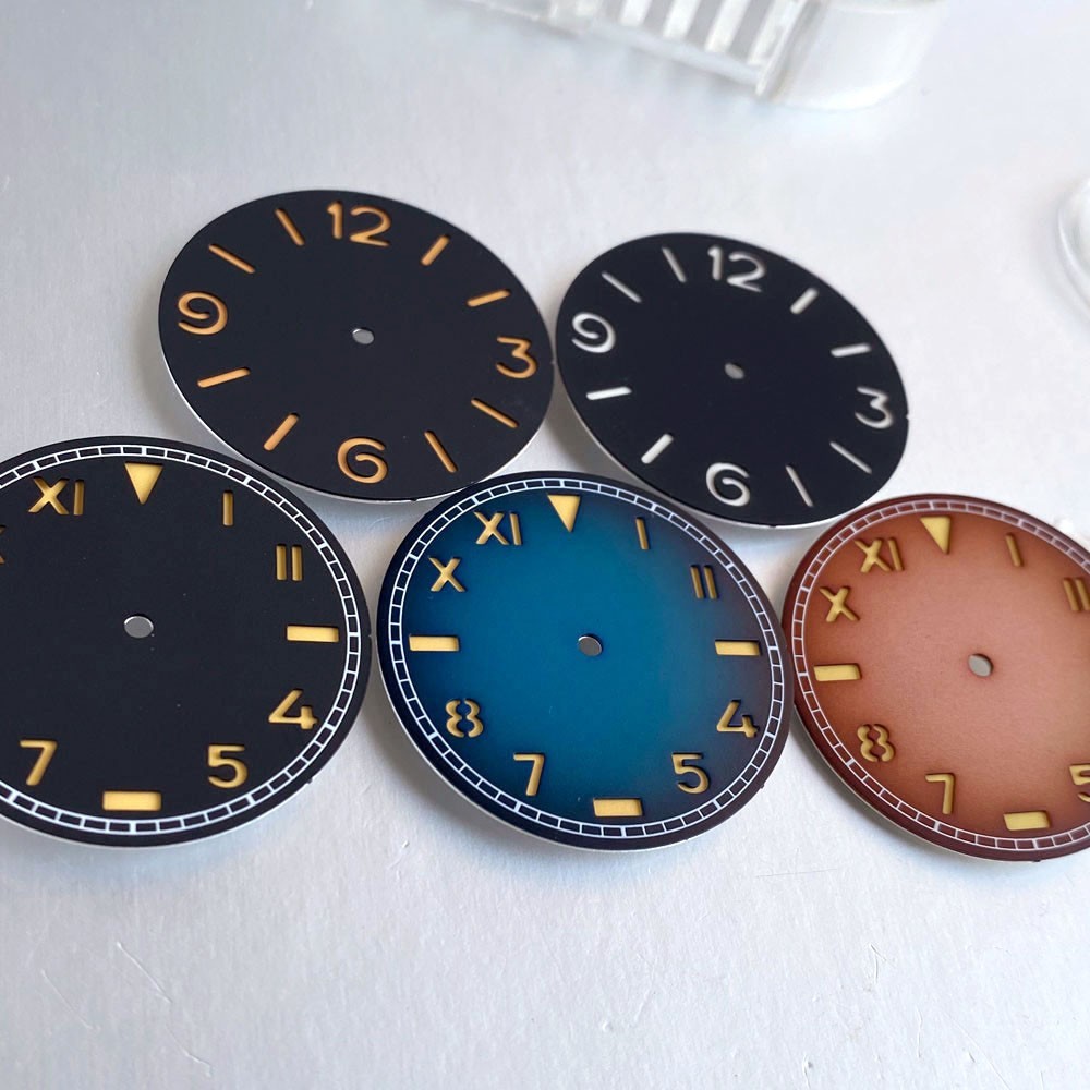 35mm California Black Coffee Watch Dial Roman Numeral fit NH35 NH36 Miyota 8215