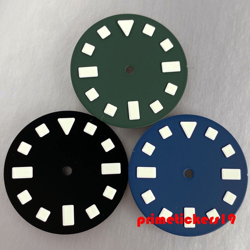Matte Black/Blue/Green/Purple 29mm Watch Dial Luminous Fit NH35 ETA2824 PT5000