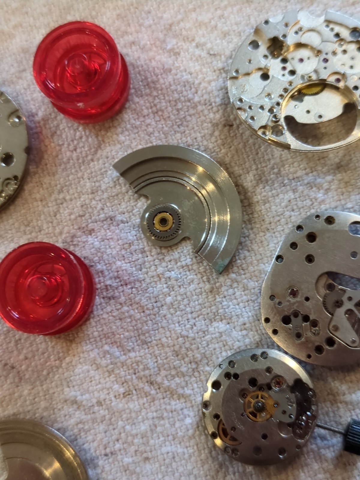 !!Lot of Watch Movement Parts. Movement Plates, Rotor, Wheels, and Crowns. Look!