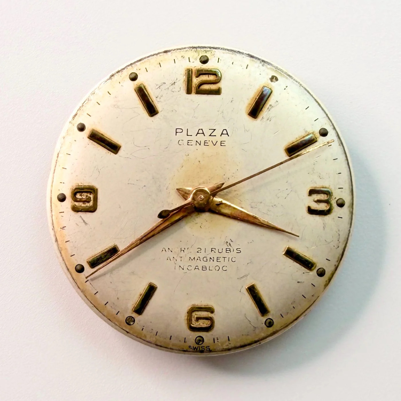 PLAZA GENEVE Felsa 465N Swiss Watch Movement & Dial – 26mm – Spares or Repair