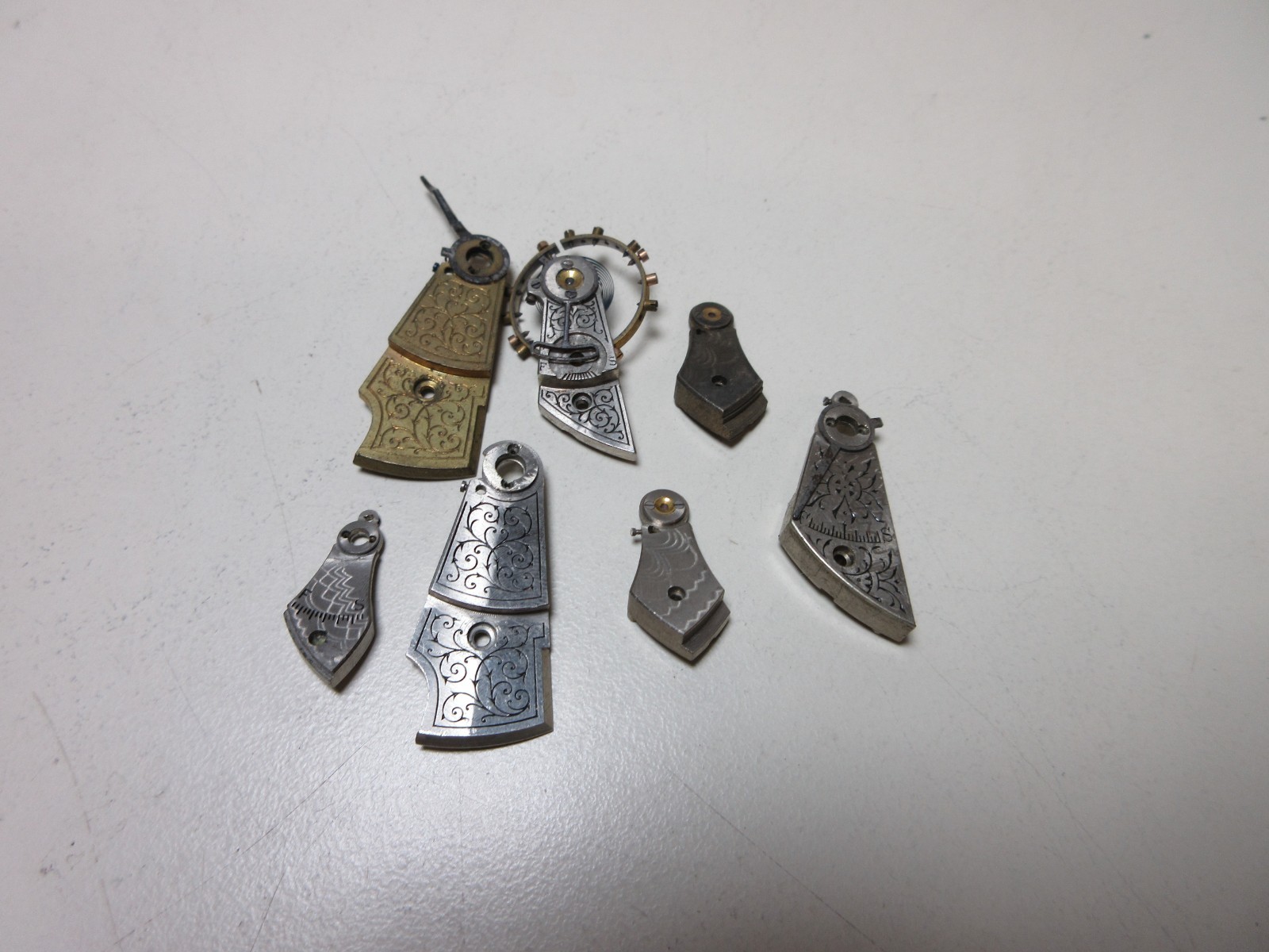 VTG LOT OF POCKET WATCH BALANCE COCKS BRIDGE WATCHMAKER REPLACEMENT PARTS #13