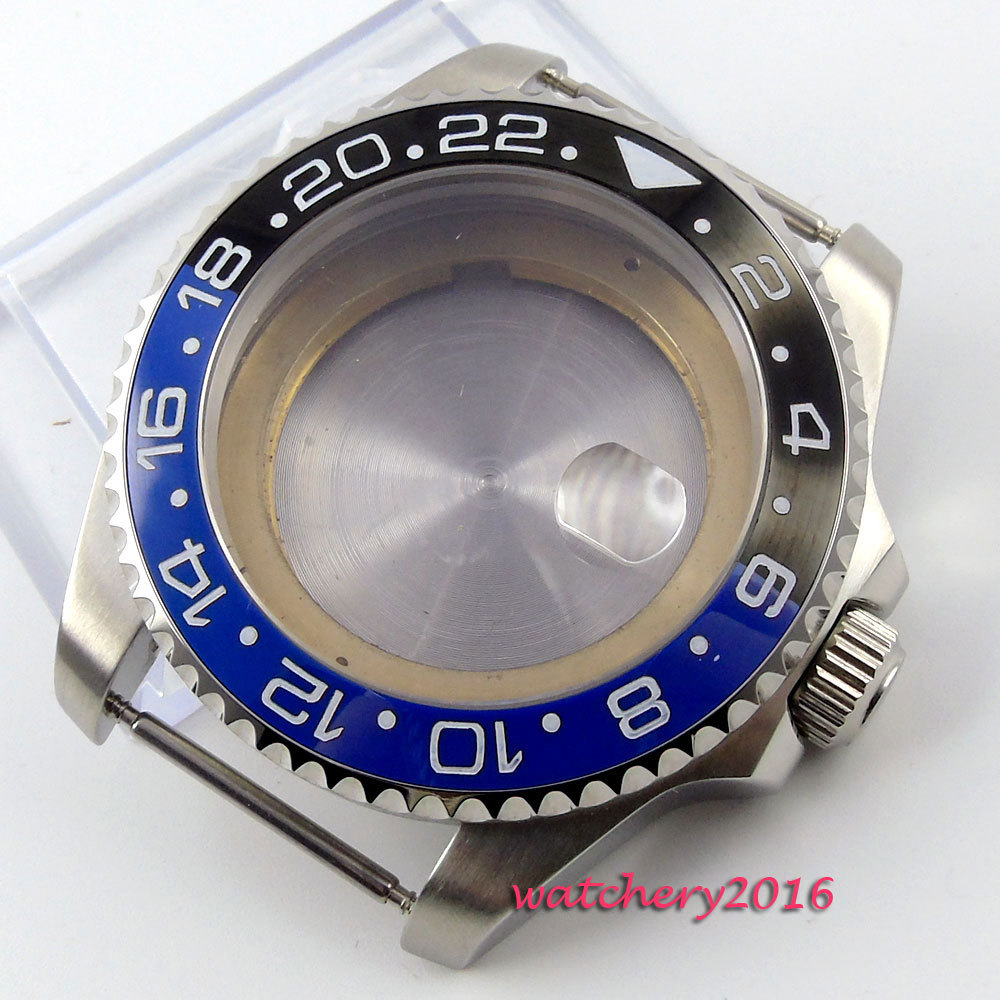 43mm Sapphire Glass Mens Watch Case Fit NH35A NH36A Movement Date Cyclops 316L