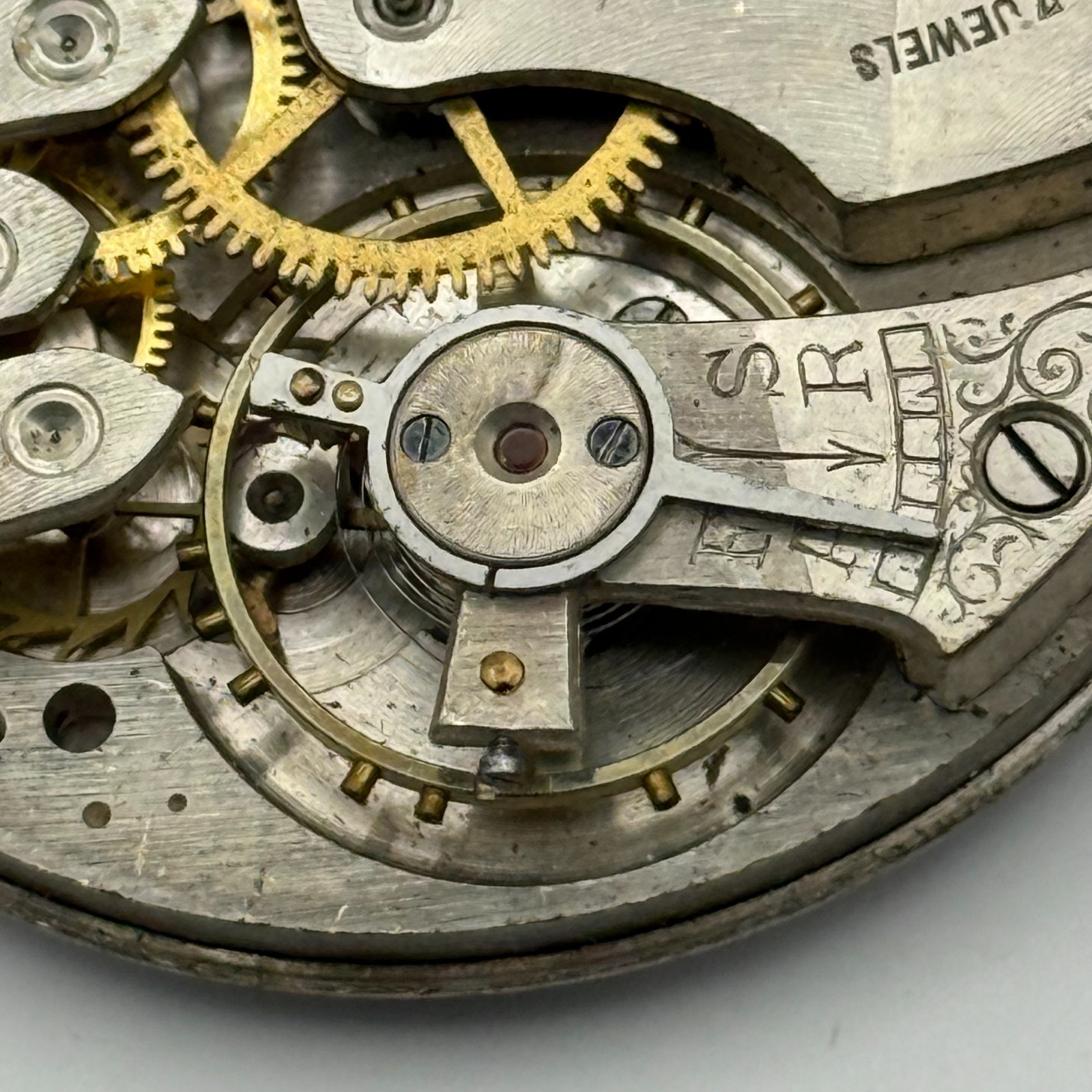 Fleurier Pocket Watch Movement Open Face Sub Seconds 7 Jewels 2 Adj Parts 41mm