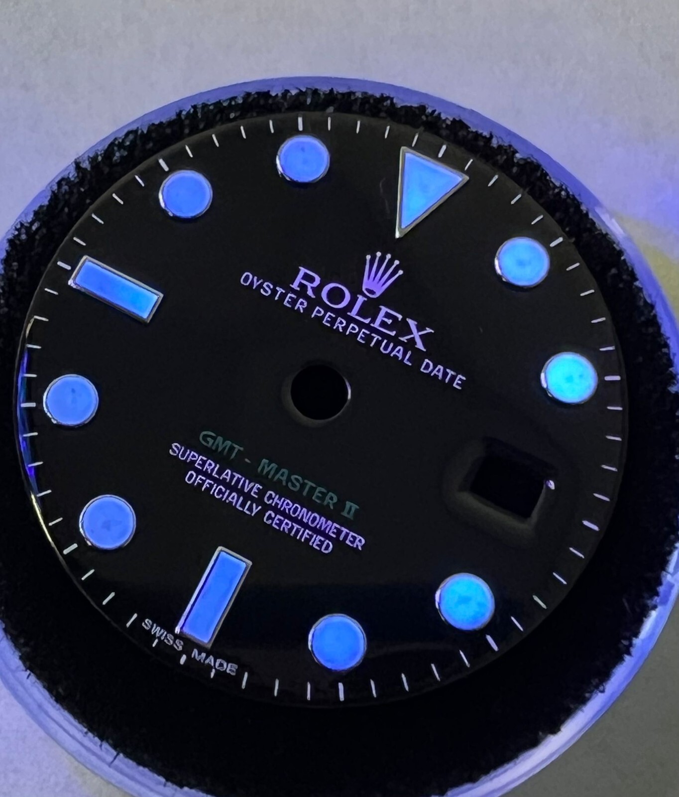 Authentic Rolex GMT-MASTER II 16713 16718 Glossy Black & Silver Dial