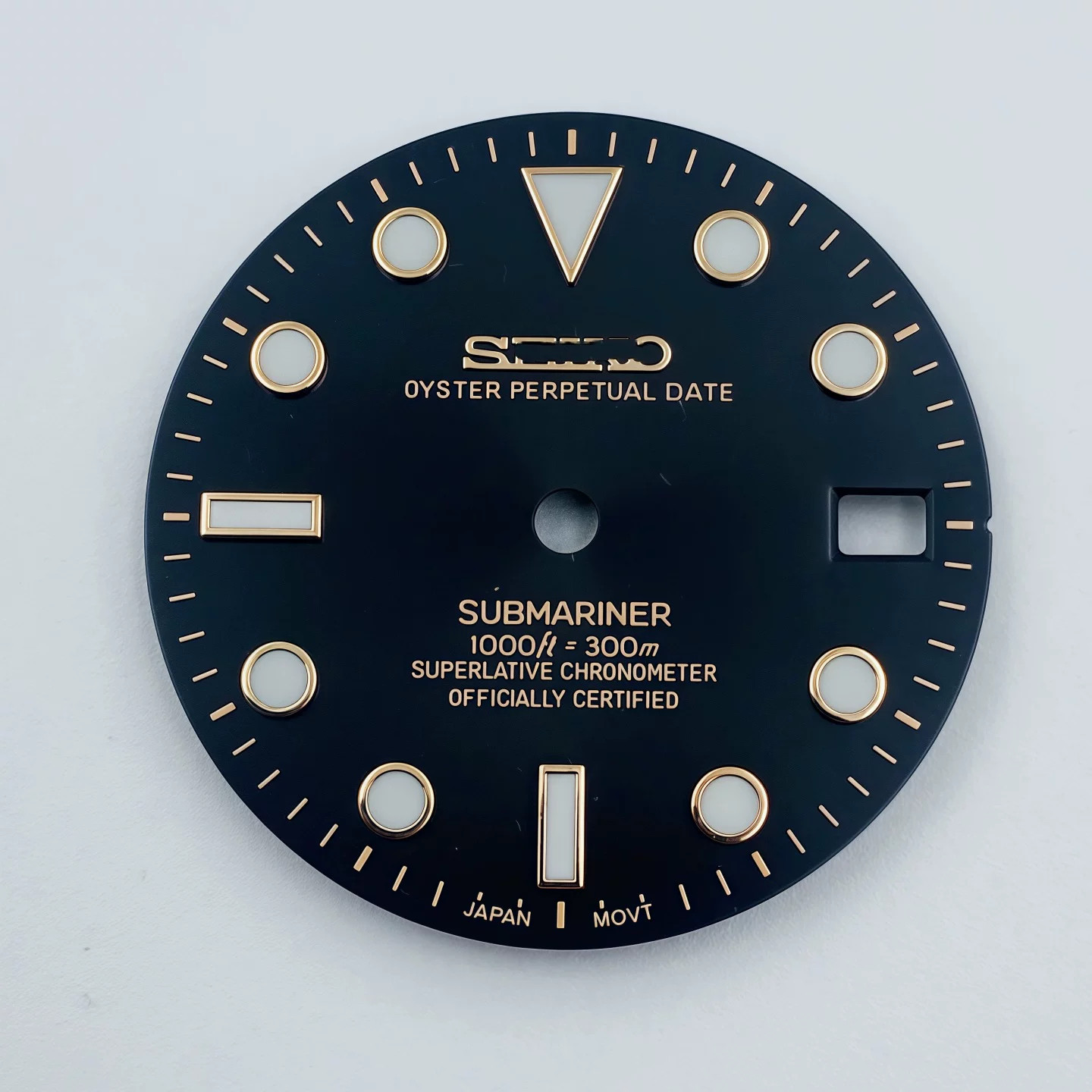 28.5mm SUB Sun Pattern Watch Dial Blue Green Lume for Nh35 Nh36 Movement Parts