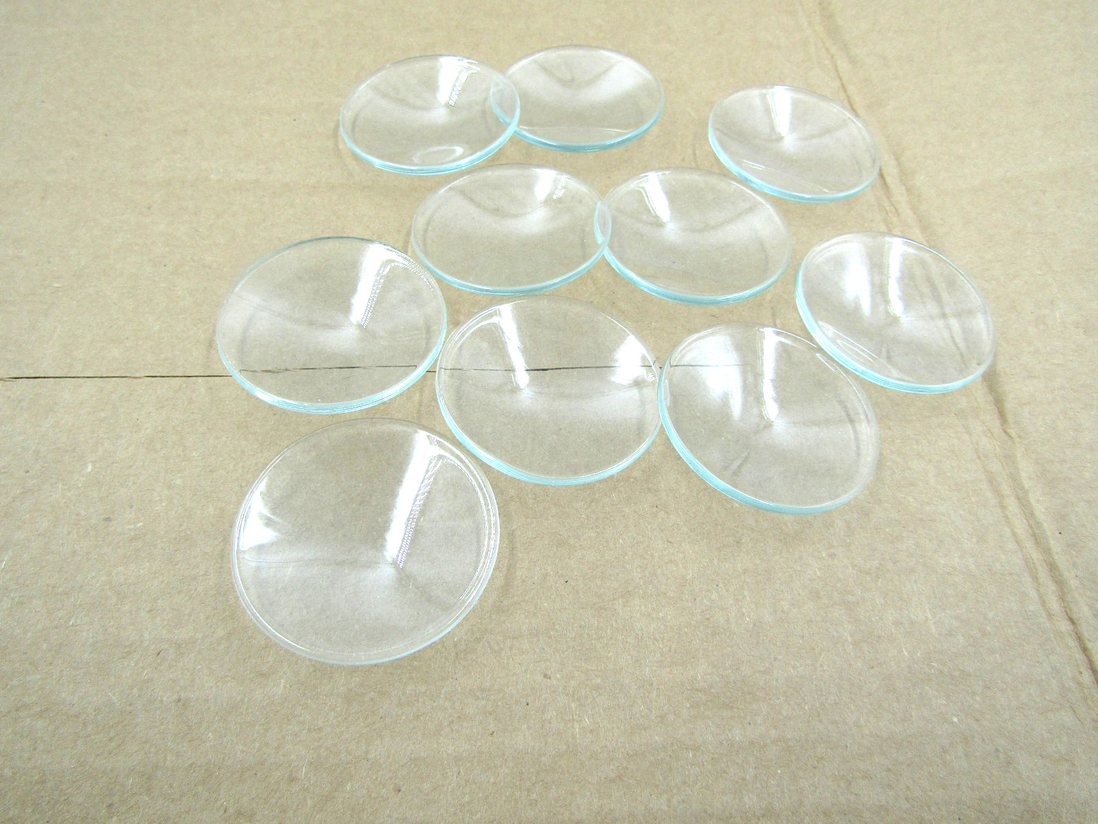 Vintage Fire Polished Edge 1 1/2″ Chemical Watch Glass Boxes/ 10 Pieces #82-690