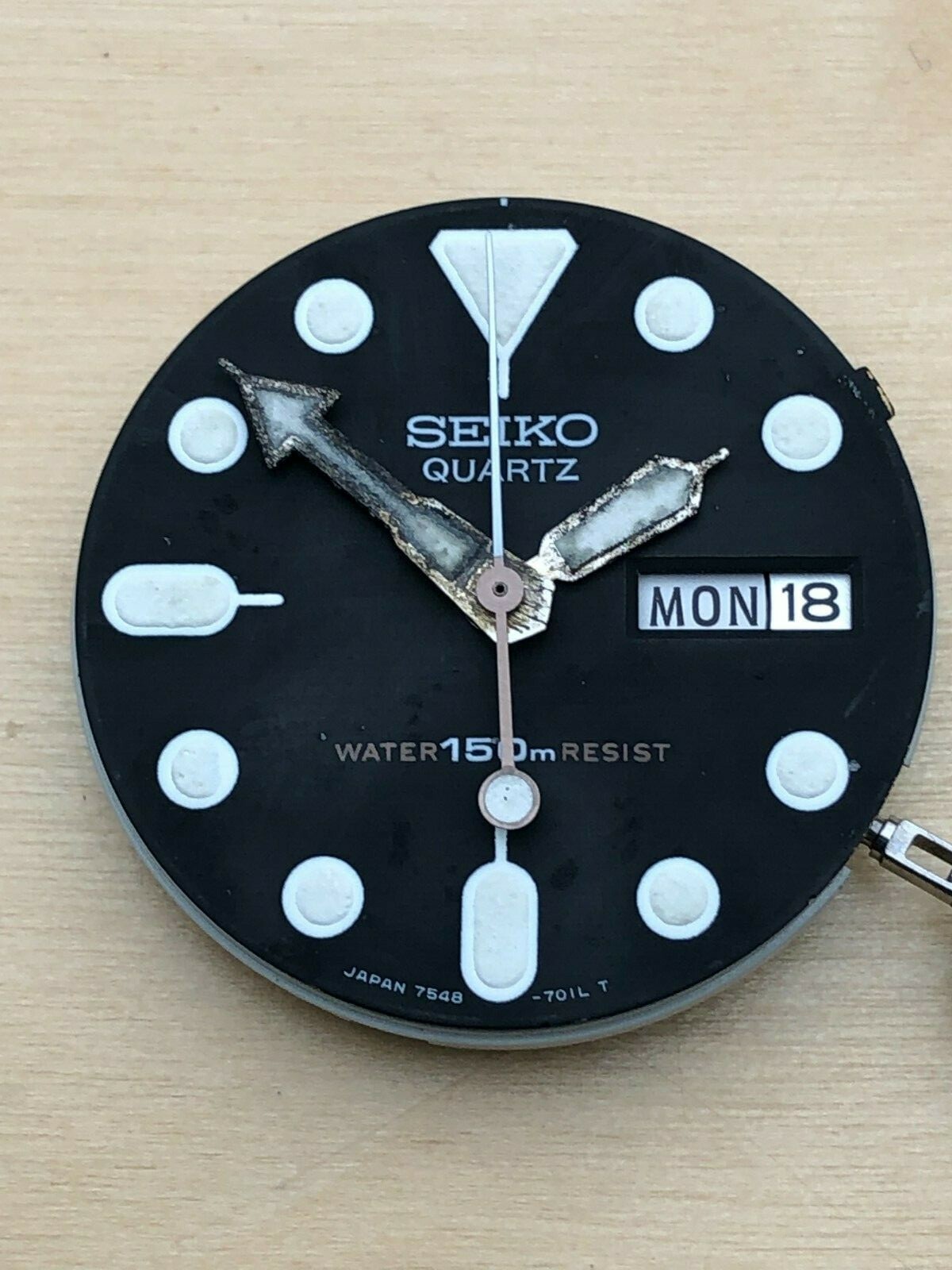 Seiko 7546 Complete Serviced Movement for Crown at 4pm – also fits 7548 and 7549