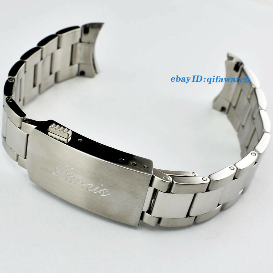 P741 Parnis 20mm 316L Solid Stainless Steel Brushed&Polished Watch Band Bracele