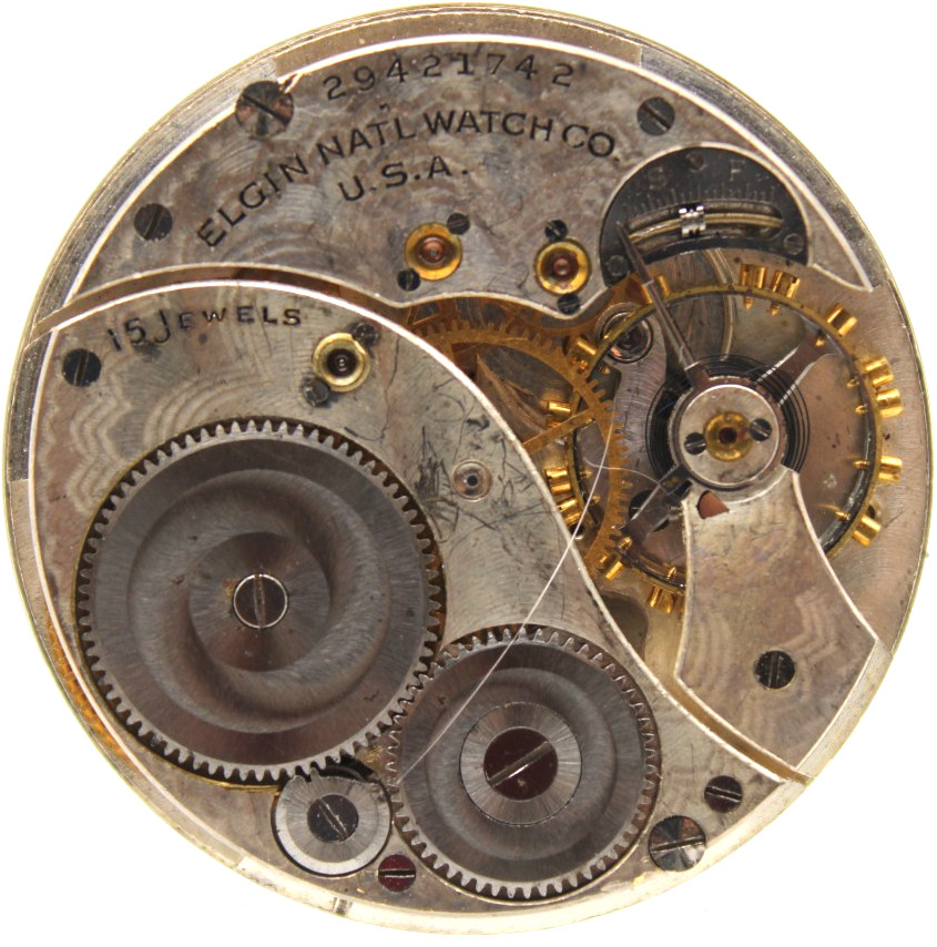 1927 ELGIN POCKET WATCH MOVEMENT 29421742 GRADE 315 12s 15j (JB3)