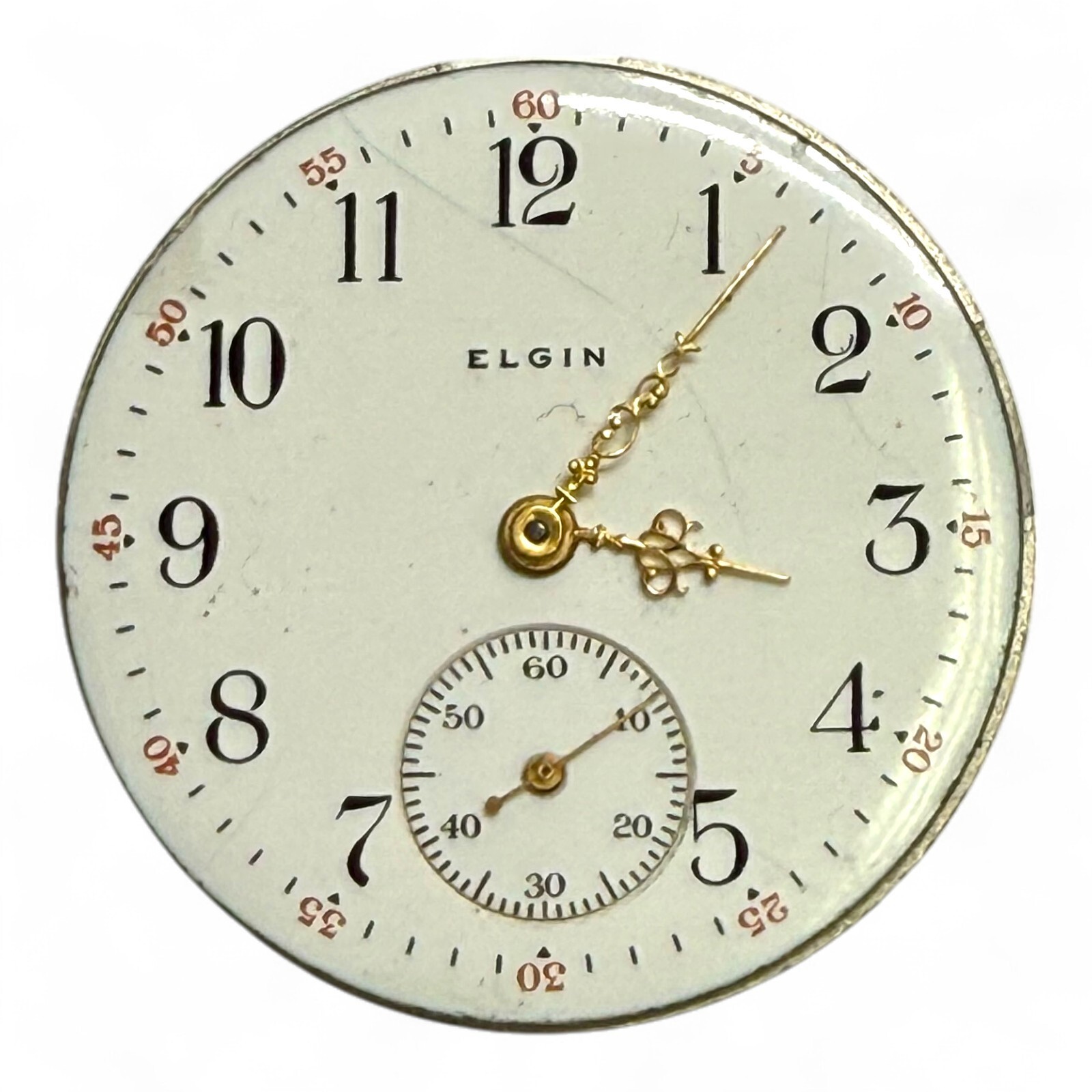 Vintage Elgin Pocket Watch Movement – Serial #18810384 – Double Roller